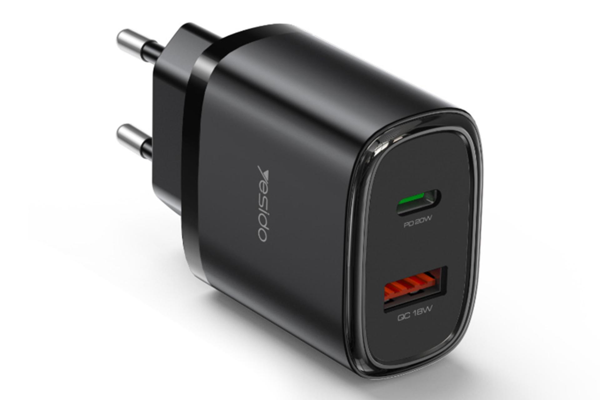 رنگ مشکی شارژر یسیدو Yesido YC50