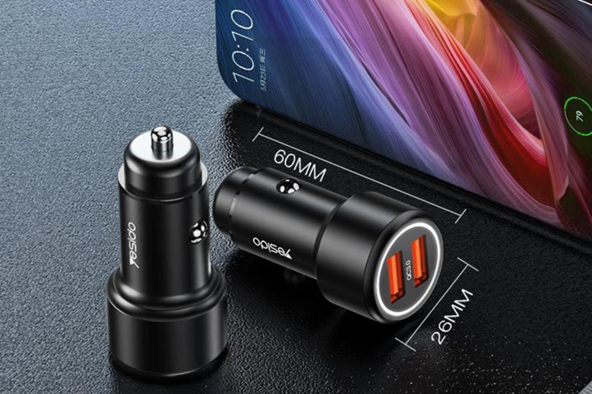 نمای کناری شارژر یسیدو Yesido Y43