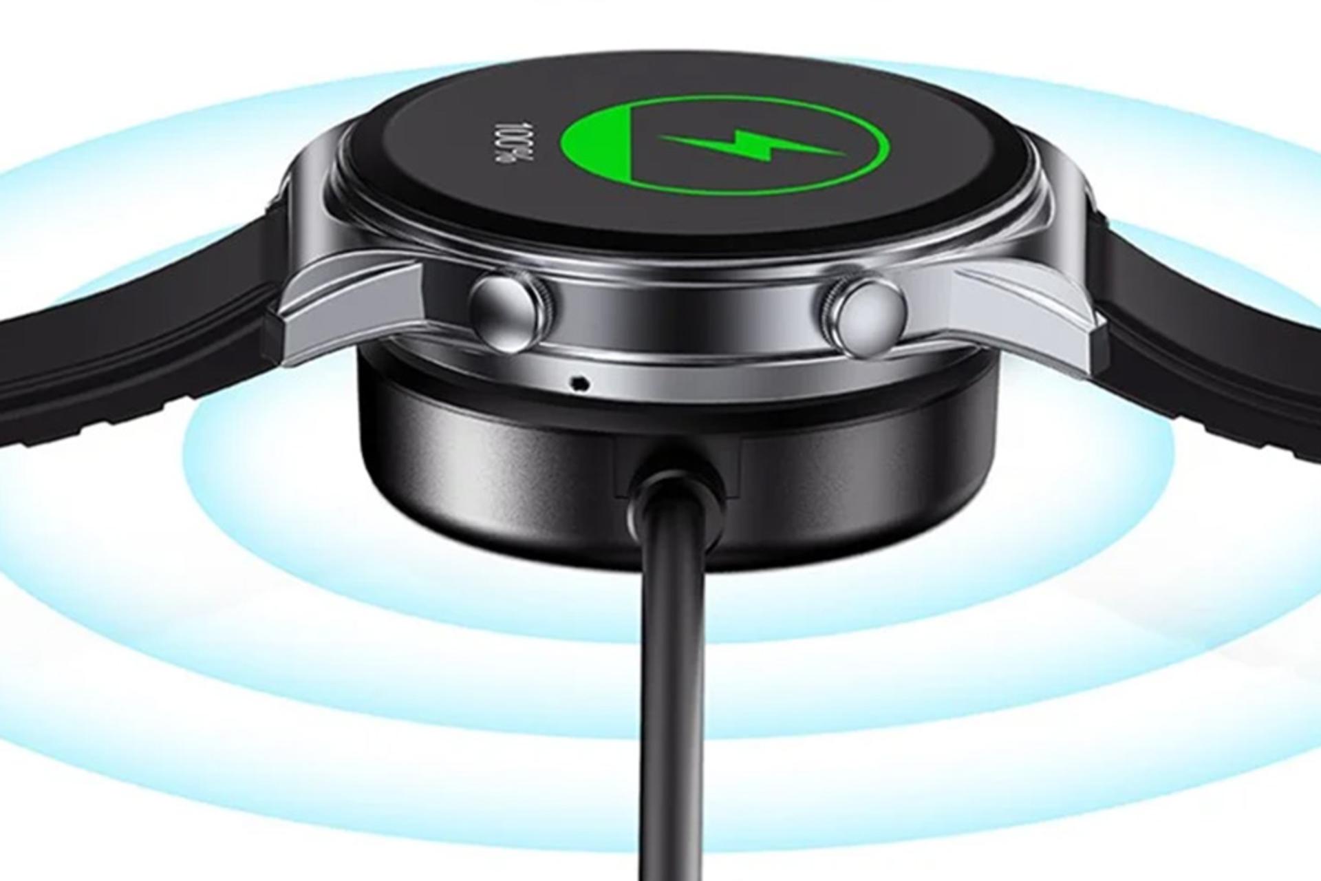 ابعاد شارژر یسیدو Yesido CA162 With Type-C Cable در کنار ساعت هوشمند