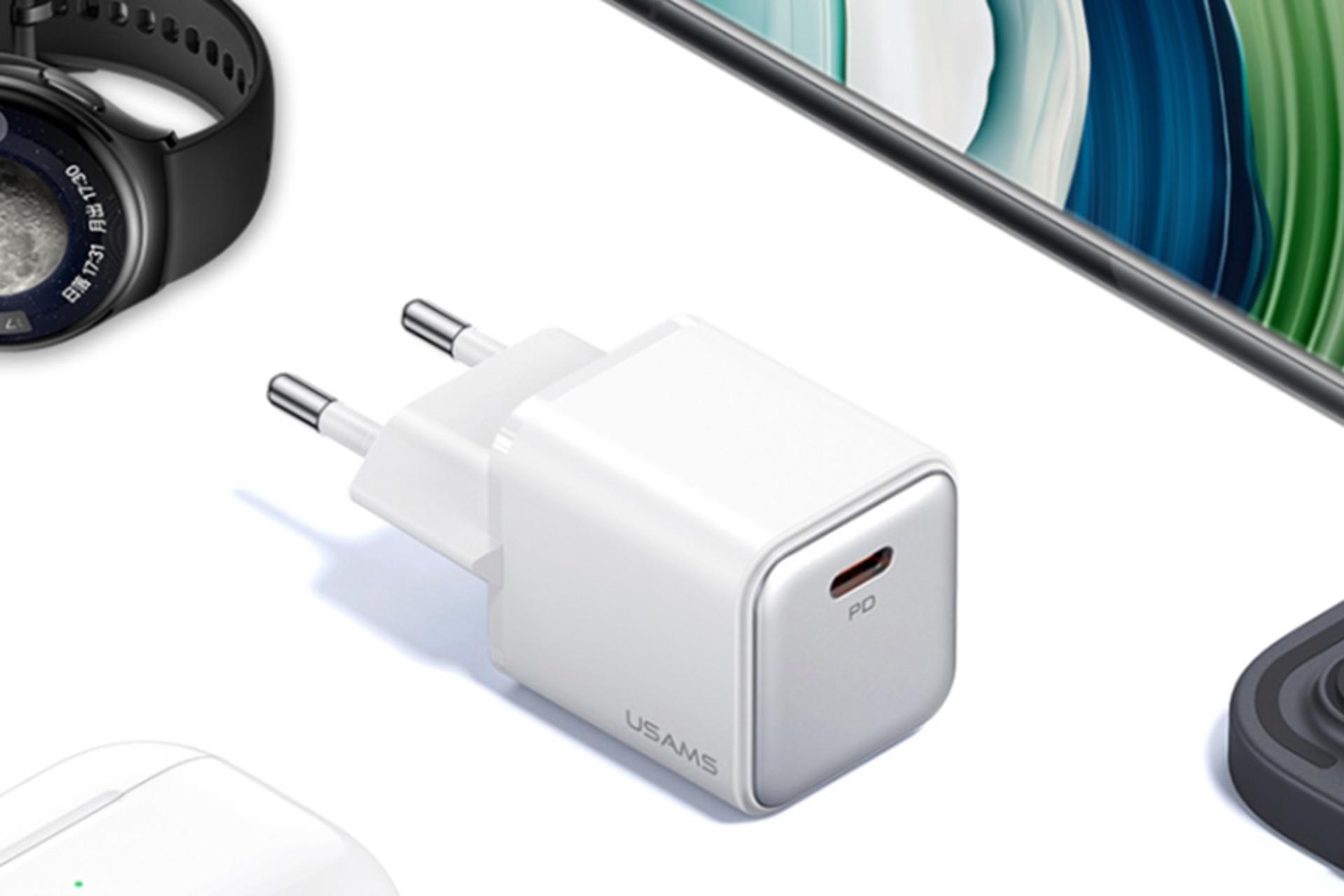 نمای کناری شارژر یوسمز USAMS US-CC186