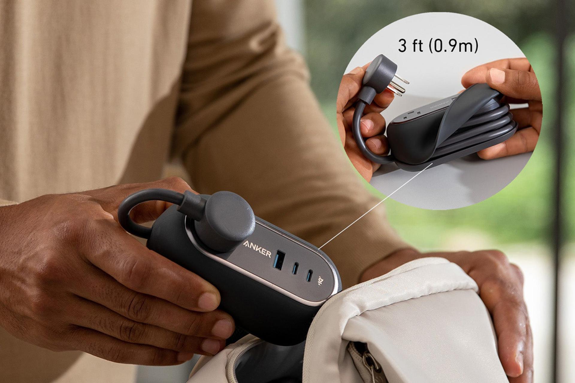 ابعاد شارژر انکر Anker 615 A9125 در دست