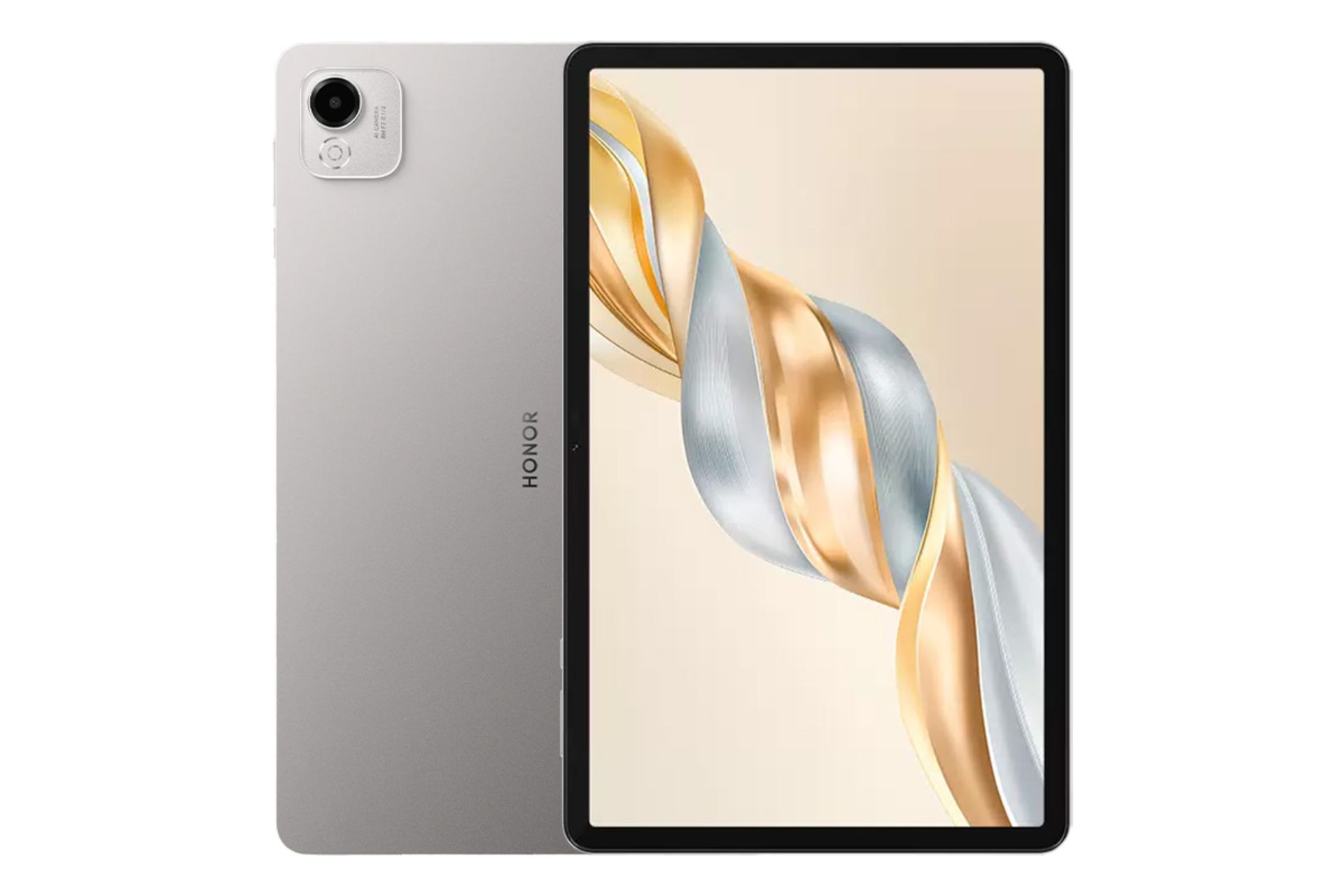 نمای کلی تبلت آنر پد X9a با نمایشگر روشن و نمایش لوگو و دوربین پنل پشت