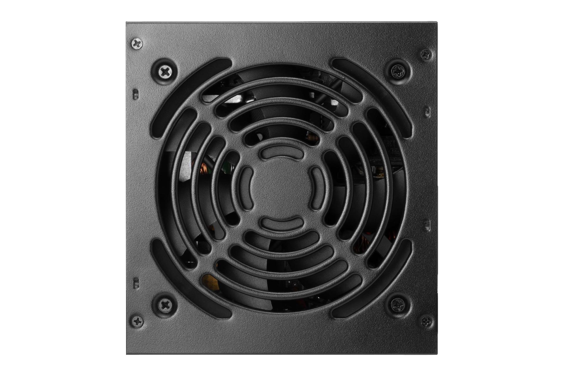 نمای پنل زیر پاور کامپیوتر گیم دیاس AURA GP650 با توان 650 وات با نمایش فن