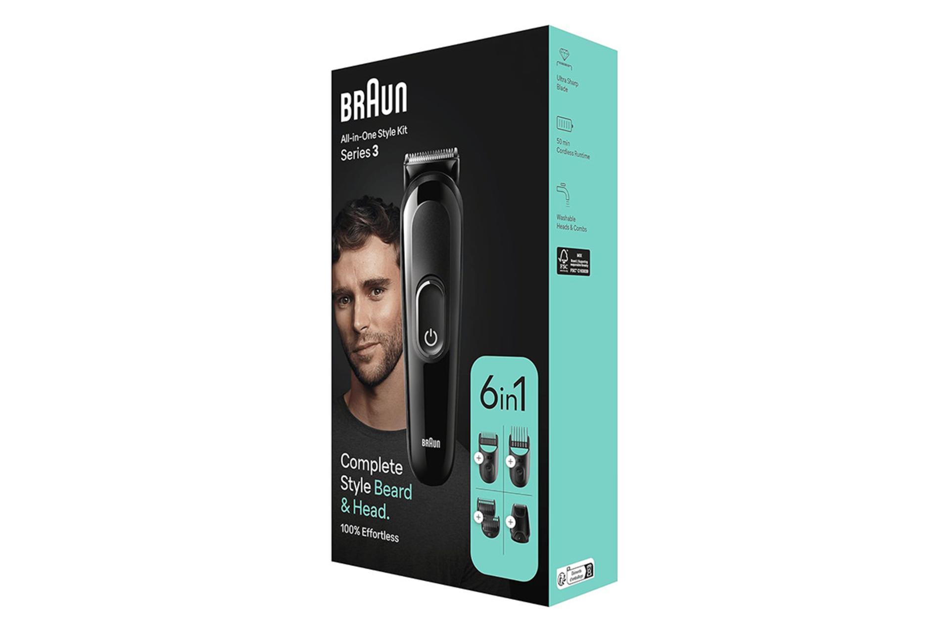 ماشین اصلاح و ریش تراش براون Braun MGK3410 جعبه و بسته بندی