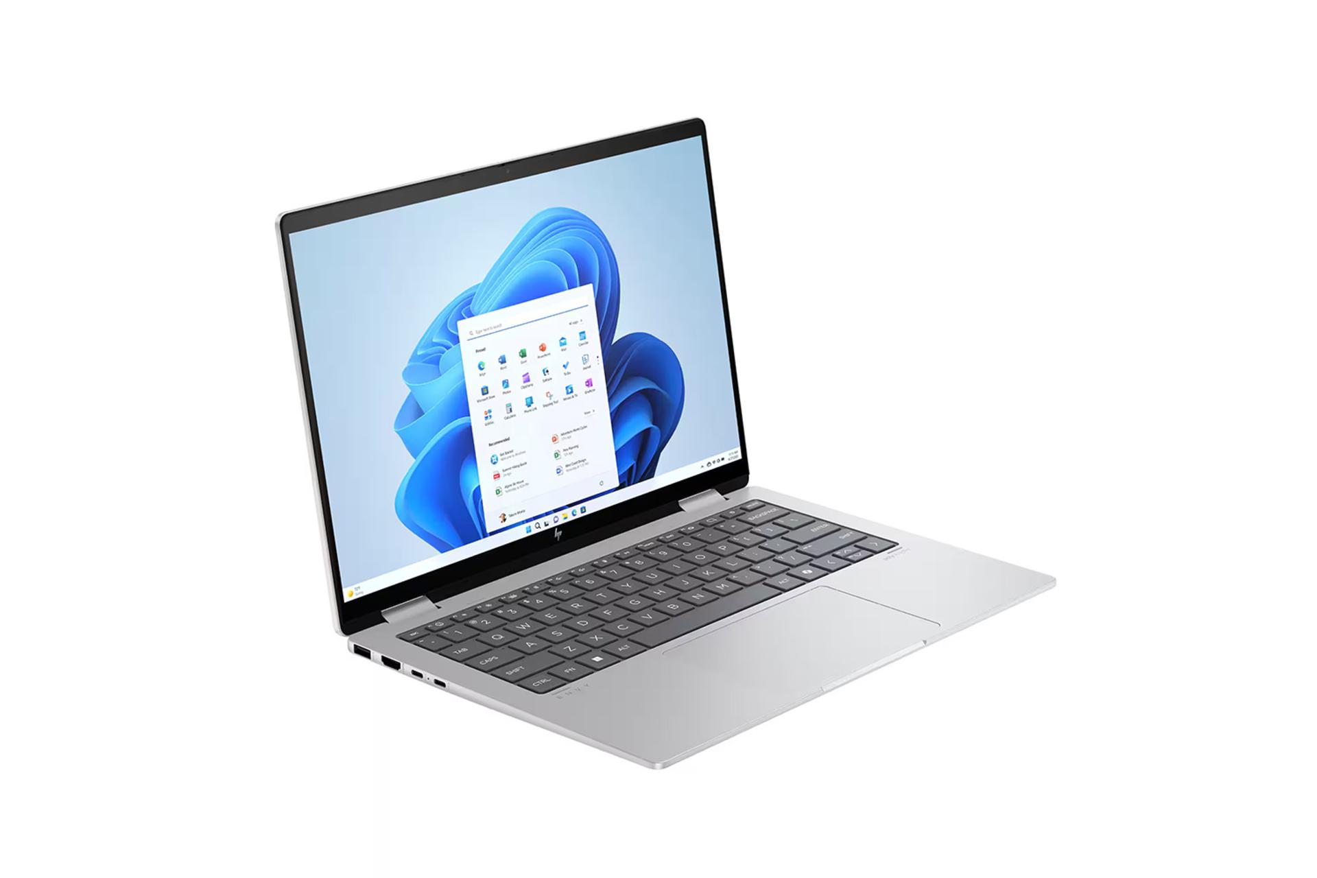 لپ تاپ اچ پی HP ENVY x360 14-fa0023dx نمای جلو و چپ