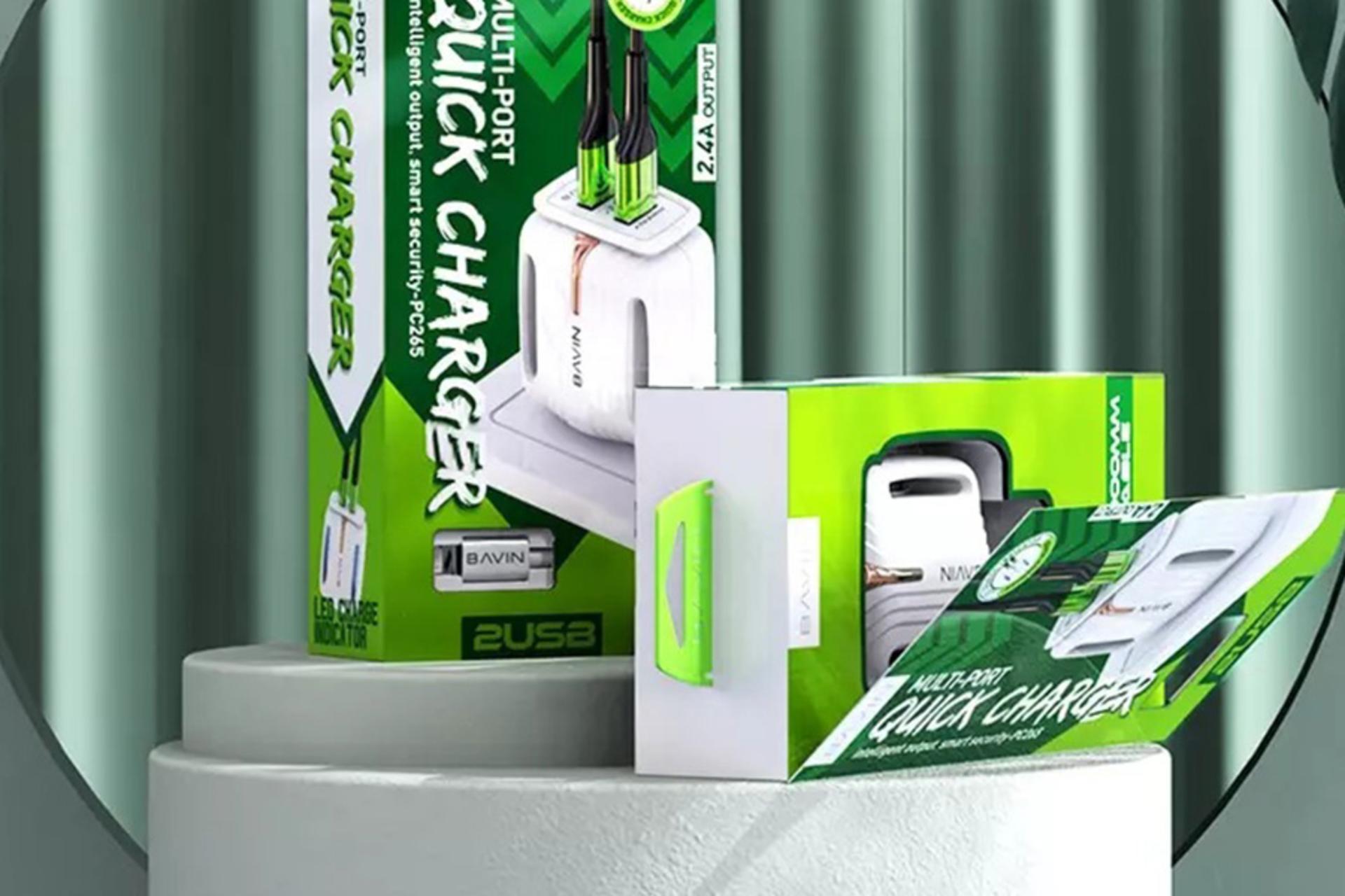 جعبه شارژر باوین Bavin PC265Y With Type-C Cable