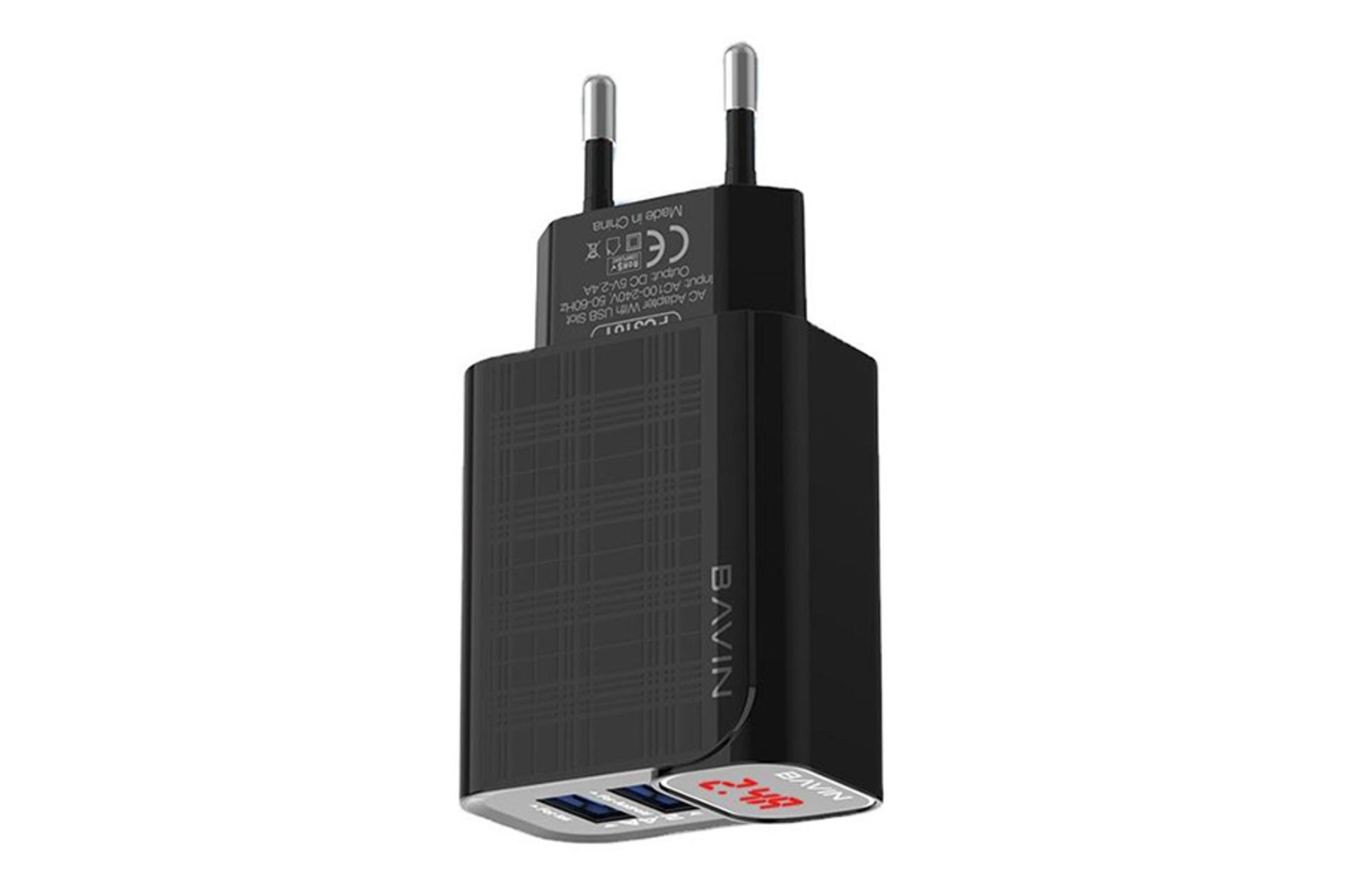 نمای کناری شارژر باوین Bavin PC316Y With Type-C Cable