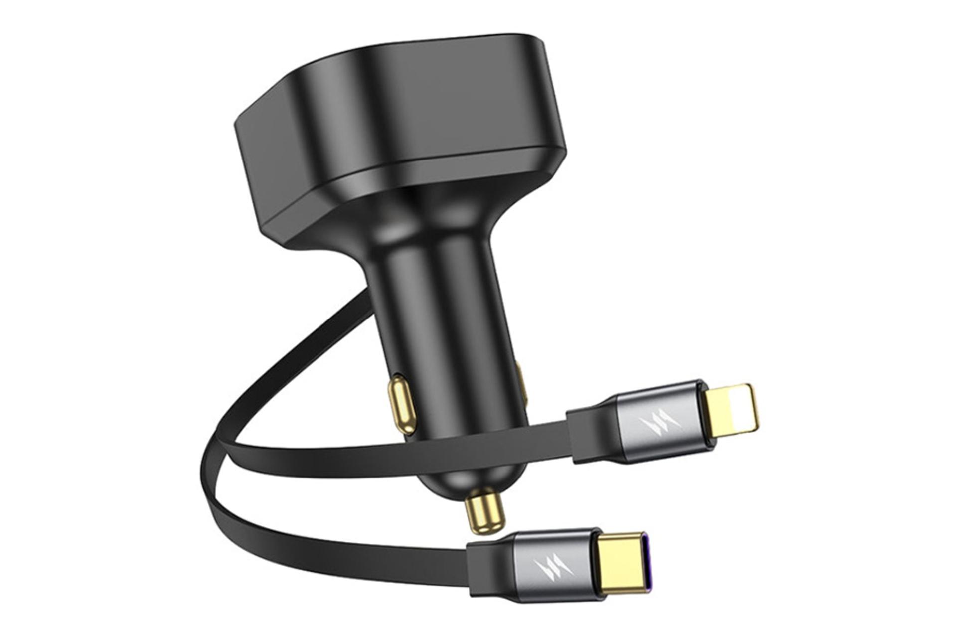 نمای کناری شارژر پرو وان ProOne PCG26 With Type-C Cable And Lightning