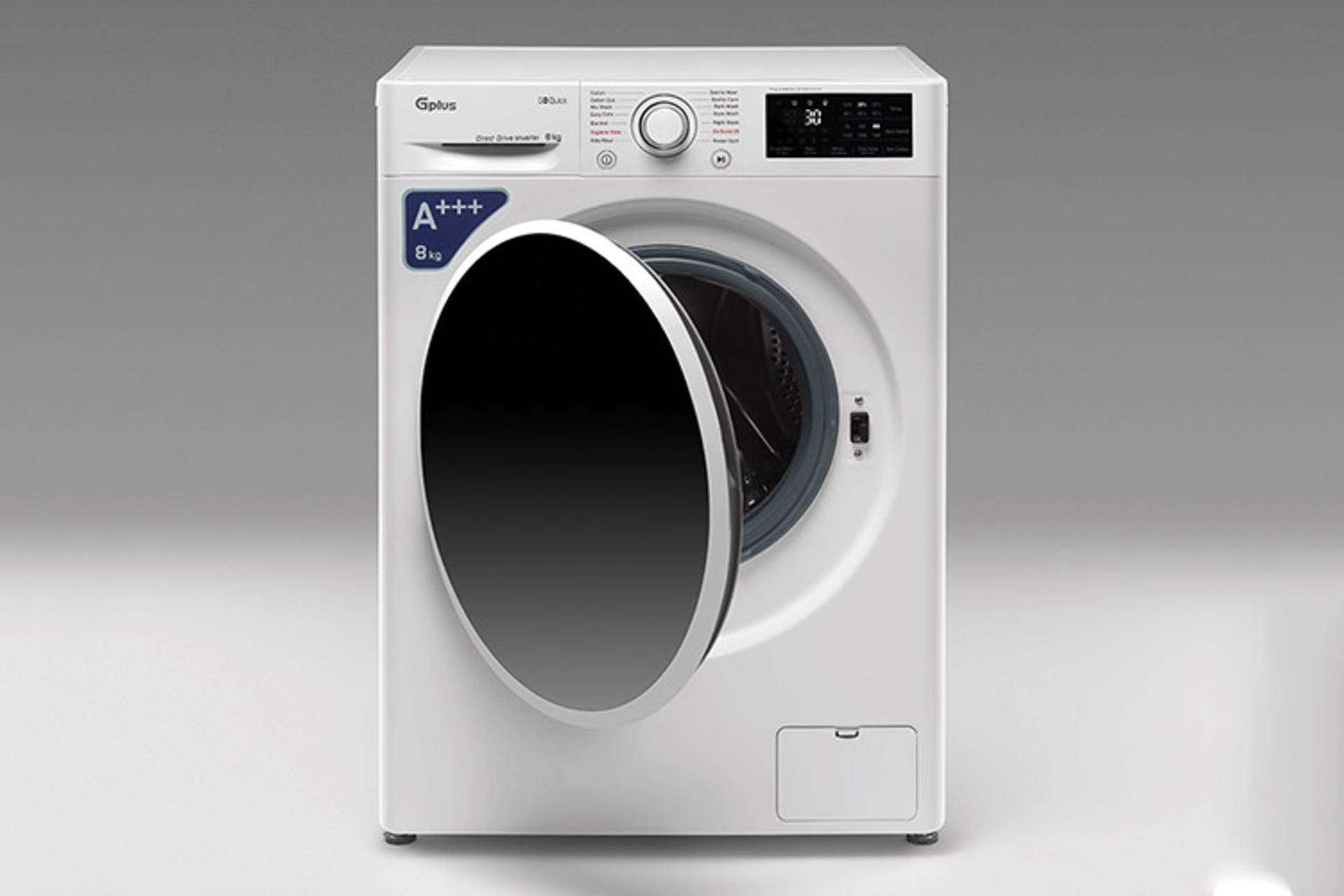 ماشین لباسشویی جی پلاس Gplus GWM-M870 نمای جلو درب باز