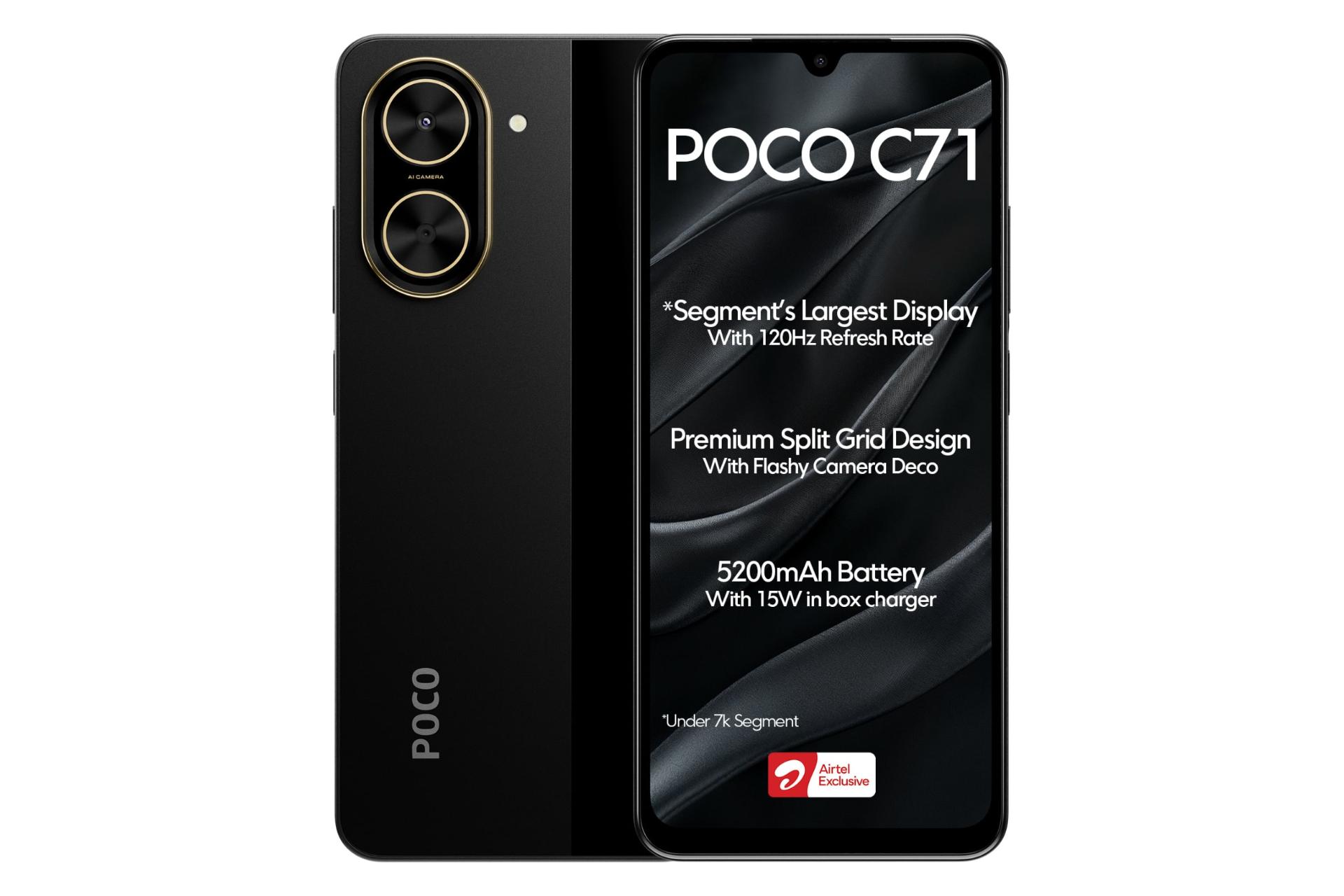 پنل جلو و پشت گوشی موبایل پوکو C71 شیائومی مشکی / Xiaomi Poco C71