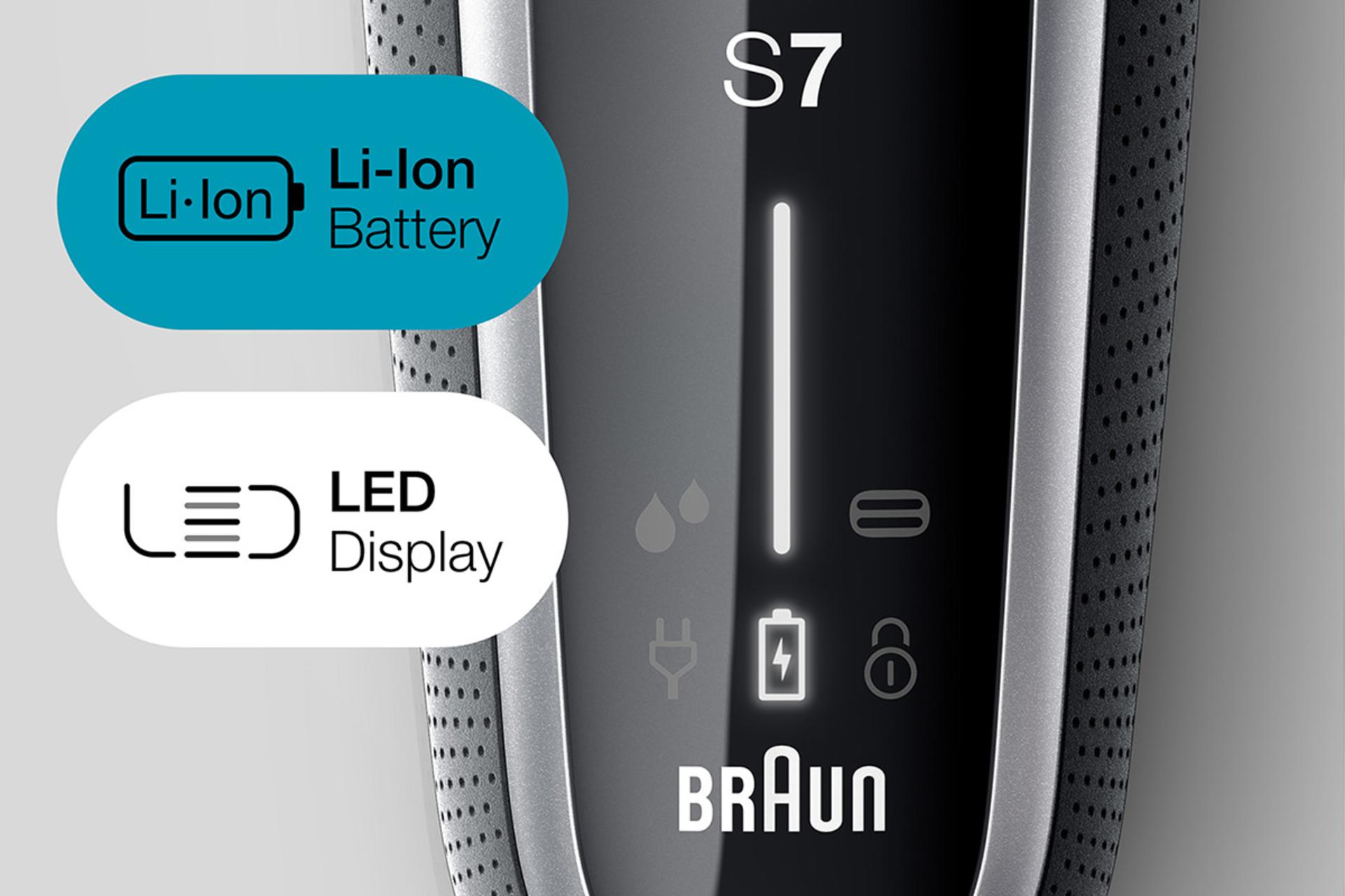 ماشین اصلاح و ریش تراش براون Braun 71-S1000s نمای نمایشگر دیجیتال