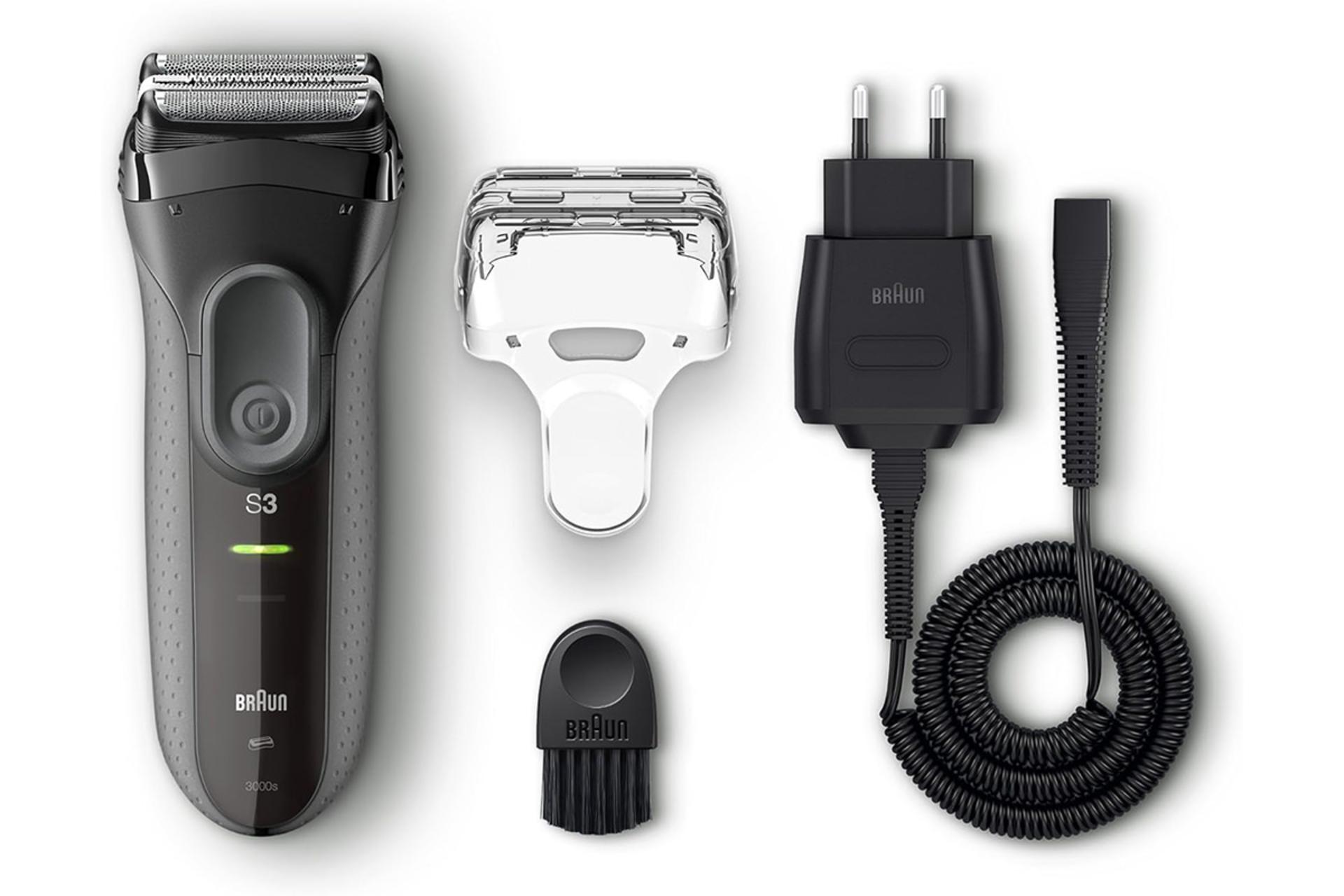 ماشین اصلاح و ریش تراش براون Braun 3000VS لوازم همراه