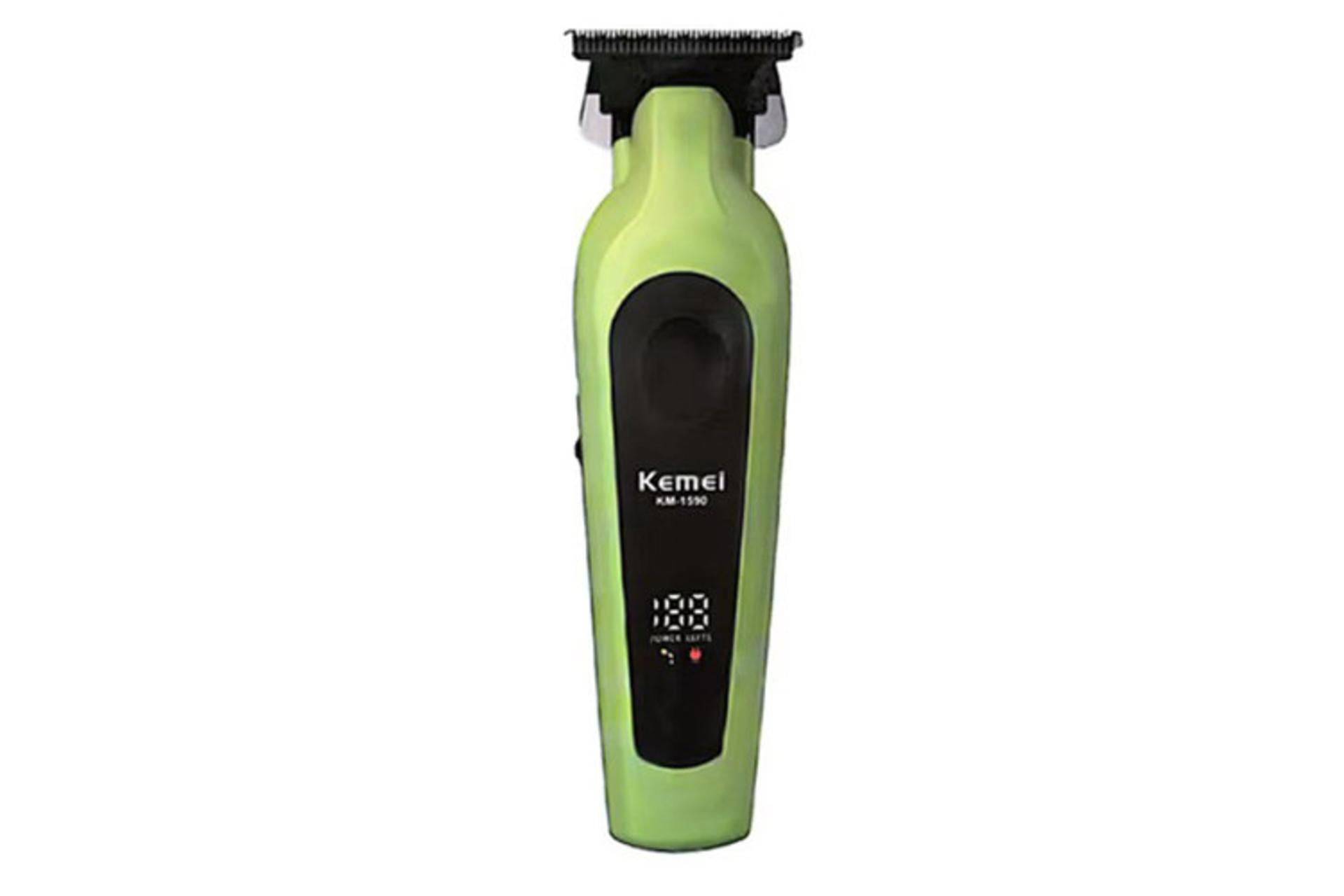 ماشین اصلاح و ریش تراش کیمی Kemei KM-1590 نمای جلو رنگ سبز