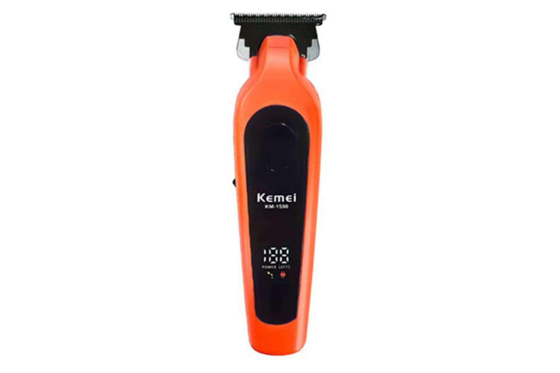 ماشین اصلاح و ریش تراش کیمی Kemei KM-1590 نمای جلو رنگ نارنجی