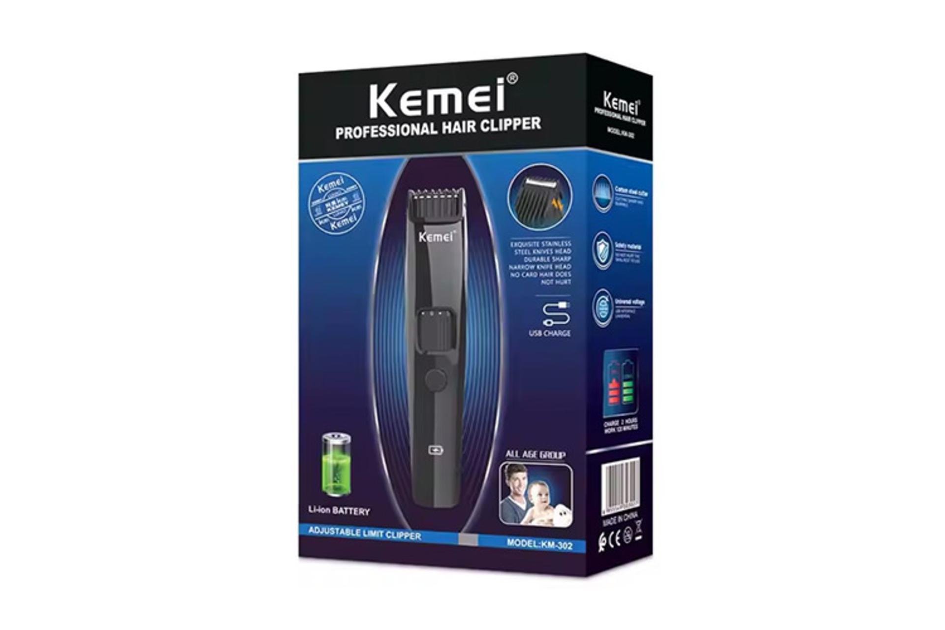 ماشین اصلاح کیمی Kemei KM-302 جعبه و بسته بندی