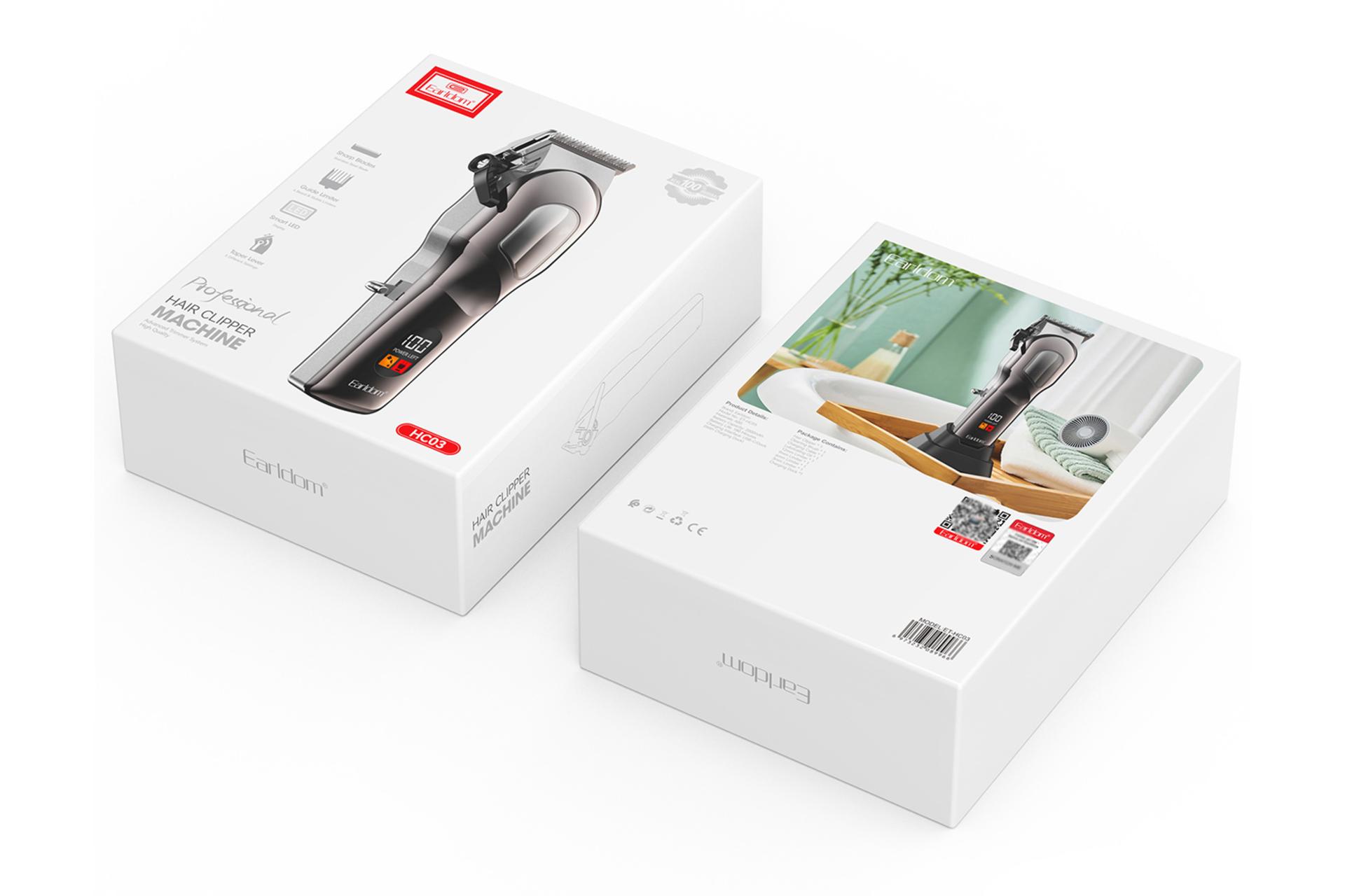 ماشین اصلاح و ریش تراش ارلدام Earldom ET-HC03 جعبه و بسته بندی