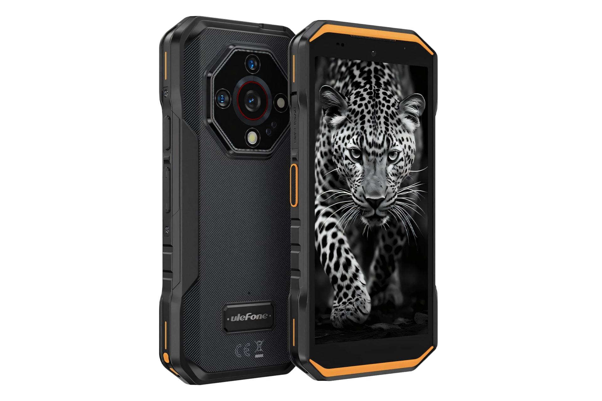 نمای کناری گوشی موبایل آرمور X32 یولفون مشکی و نارنجی / Ulefone Armor X32