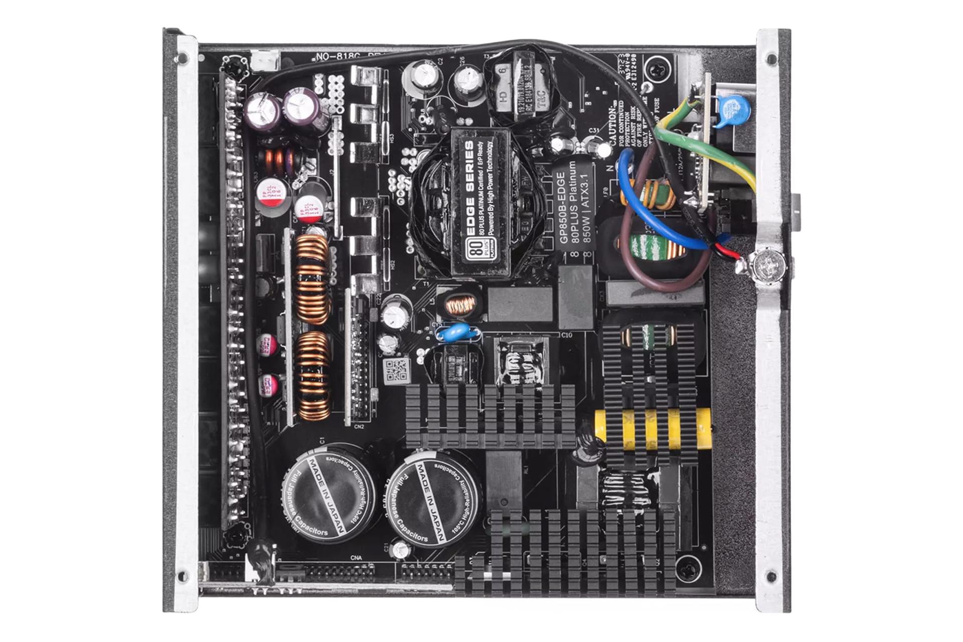 نمای اجزای داخلی پاور کامپیوتر گرین GP850B-EDGE با توان 850 وات