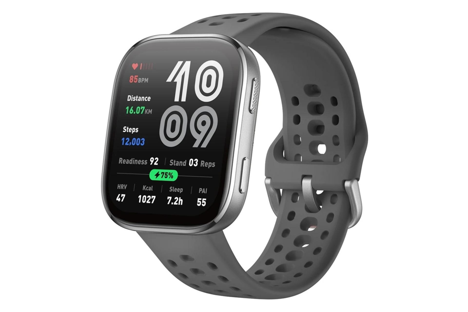 ساعت هوشمند امیزفیت Amazfit Bip 6 خاکستری با بند زغال سنگی