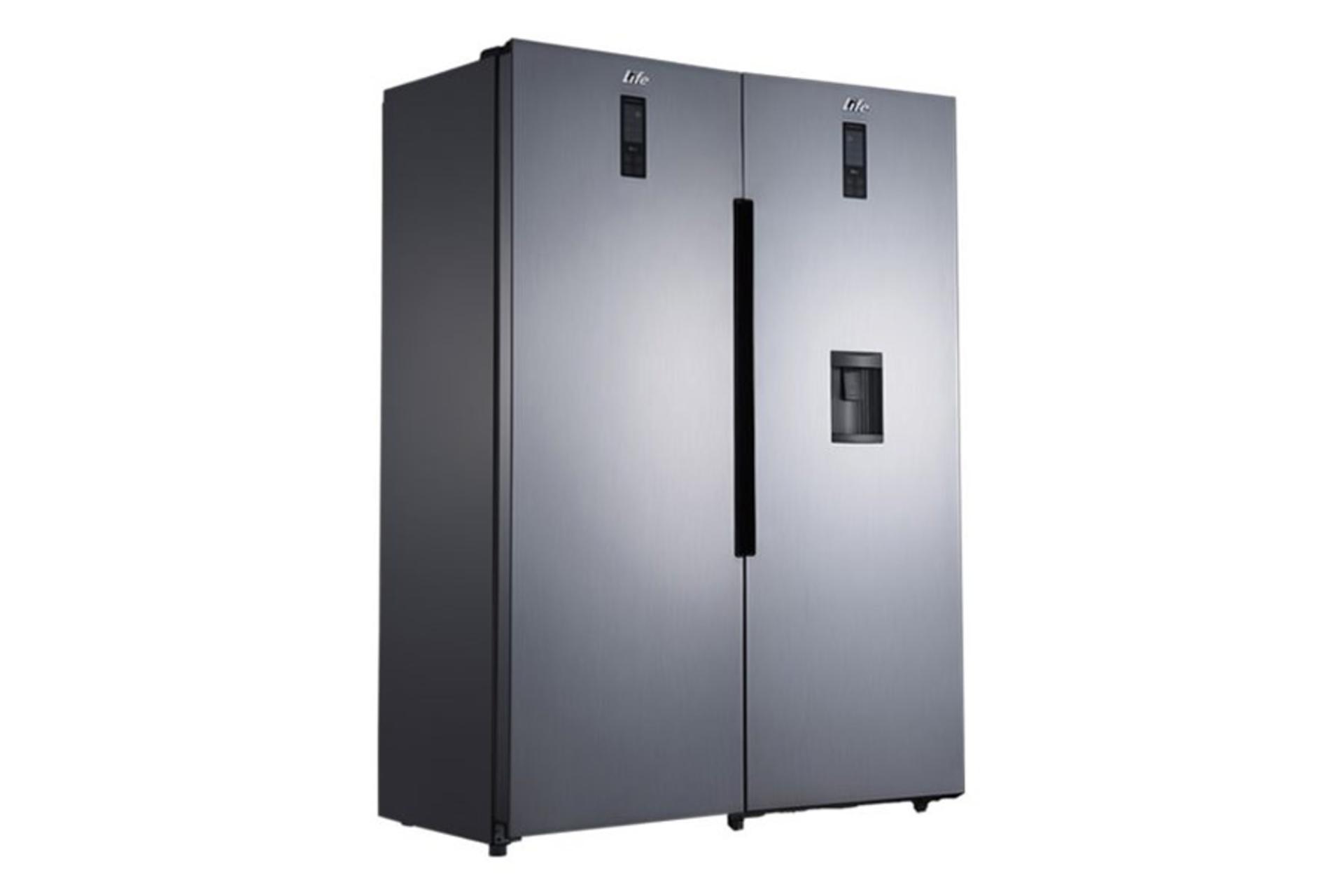 یخچال فریزر لایف مکس پلاس Life Max Plus نمای جلو و جانبی