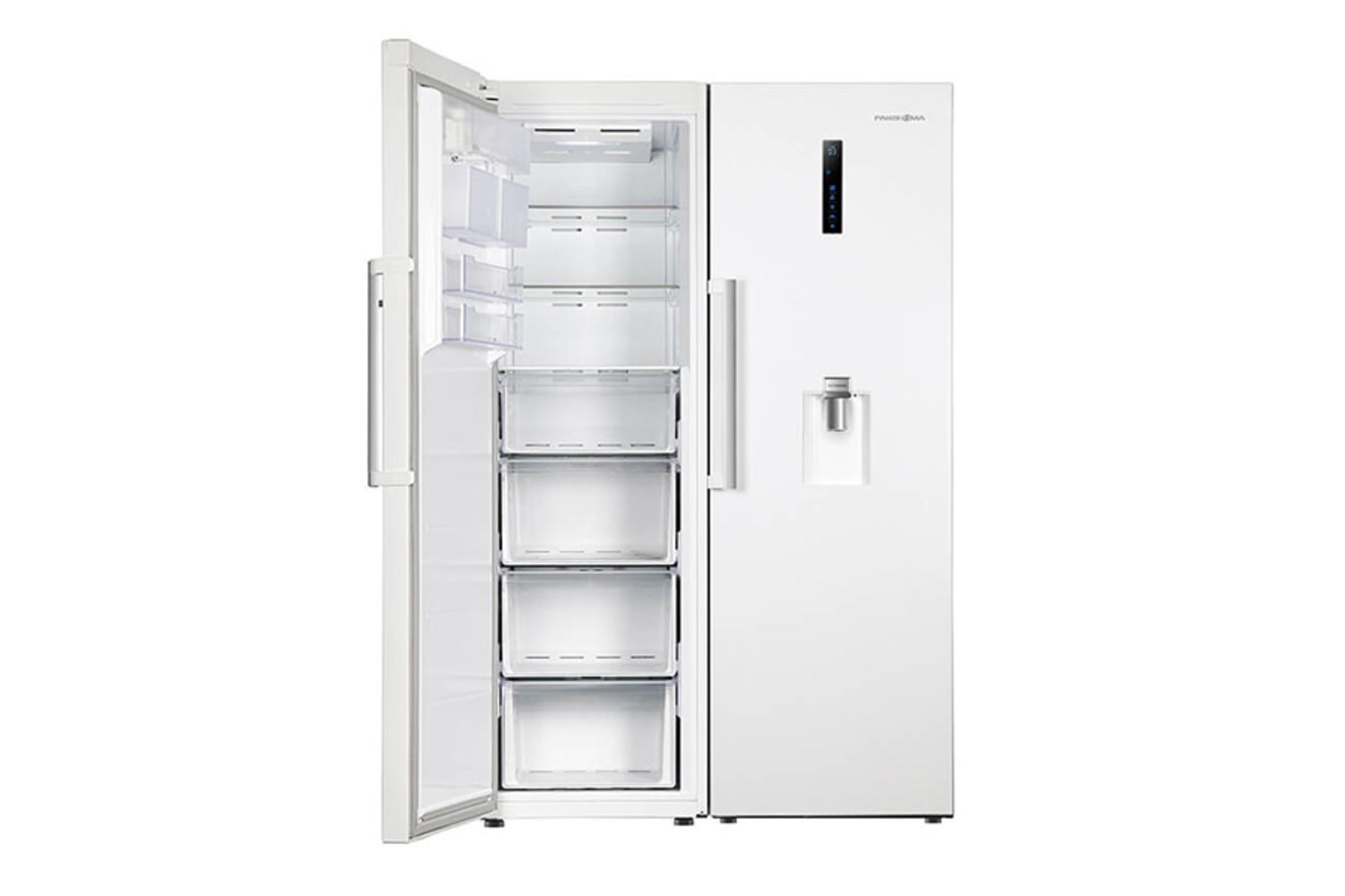 پاکشوما Pakshoma RTRA RTFA 901 نمای درب باز فریزر رنگ سفید