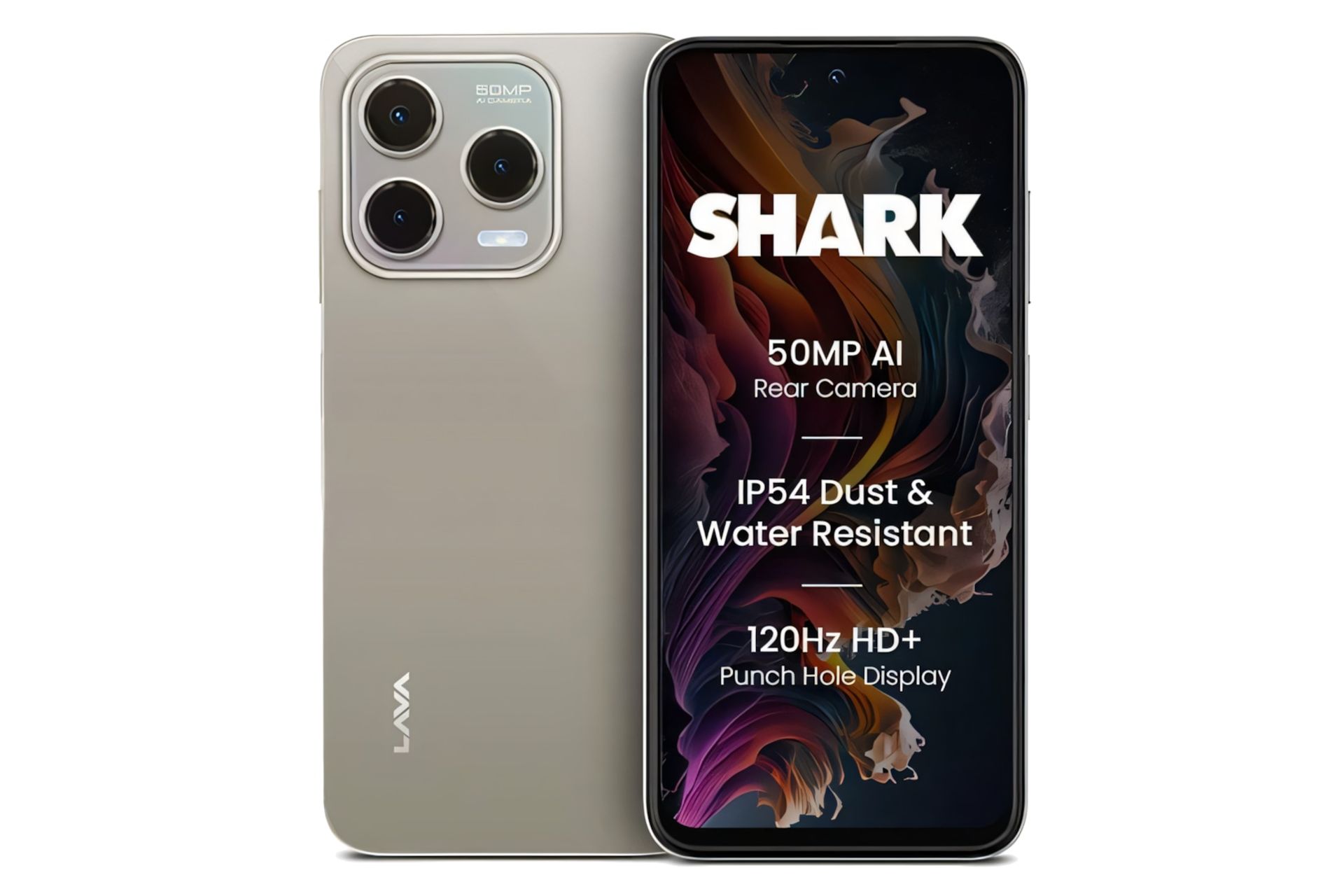 پنل جلو و پشت گوشی موبایل لاوا Lava Shark طلایی