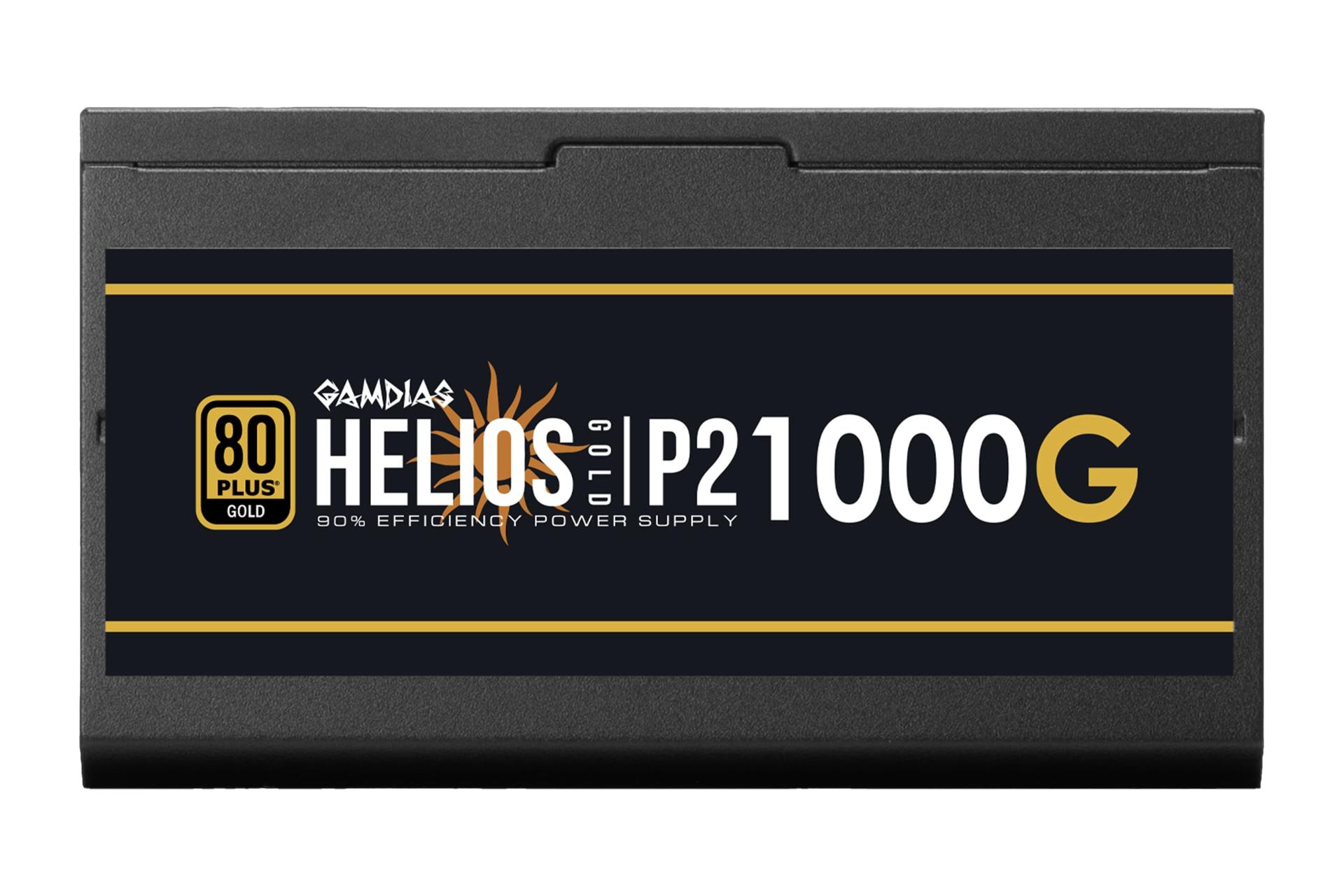 نمای پنل کناری پاور کامپیوتر گیم دیاس HELIOS P2-1000G با توان 1000 وات با نمایش لوگو