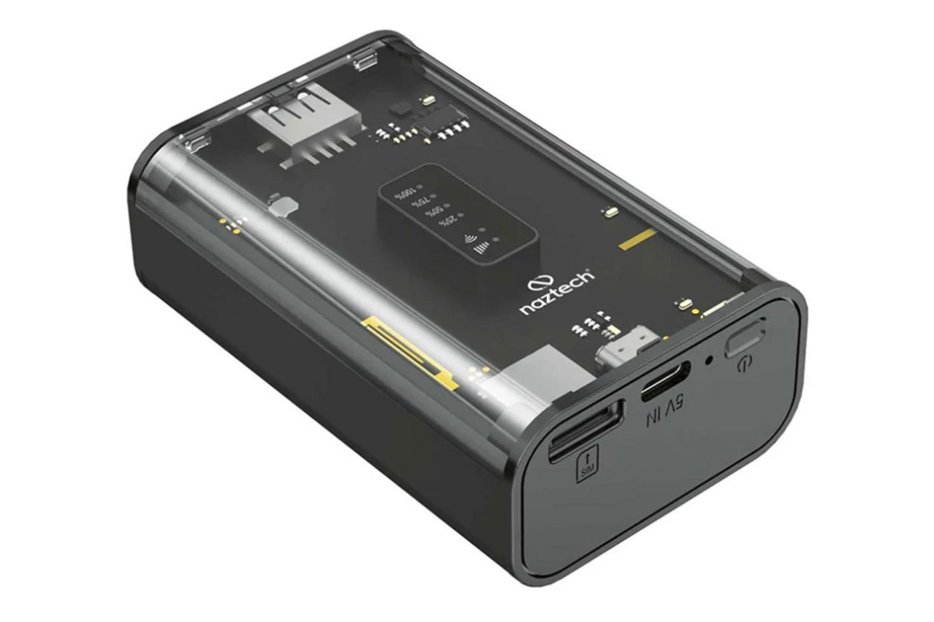 نمای کناری مودم و روتر سیم‌ کارتی نزتک Naztech NZT-99G