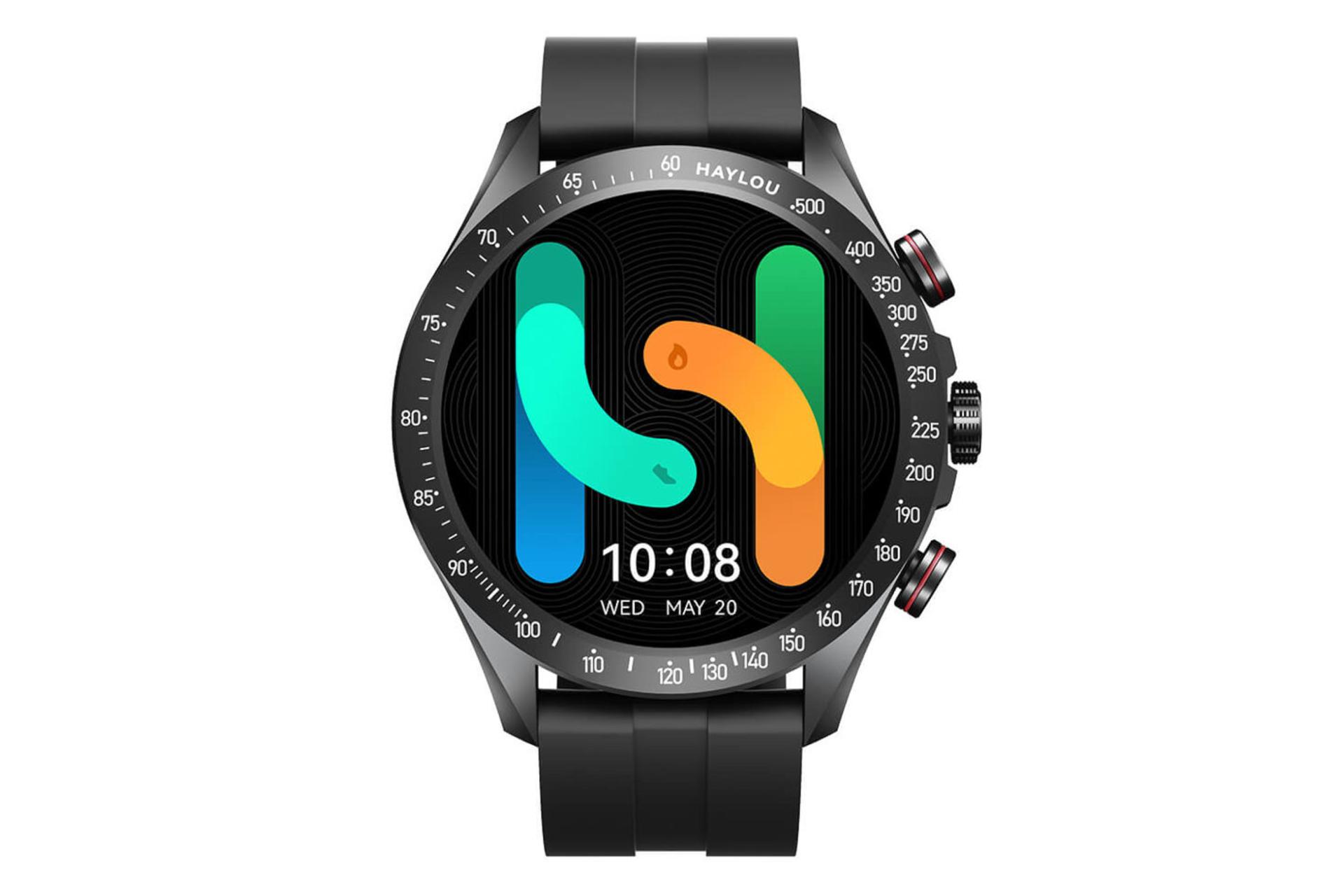 ساعت هوشمند هایلو Haylou Solar Pro مشکی از نمای روبرو