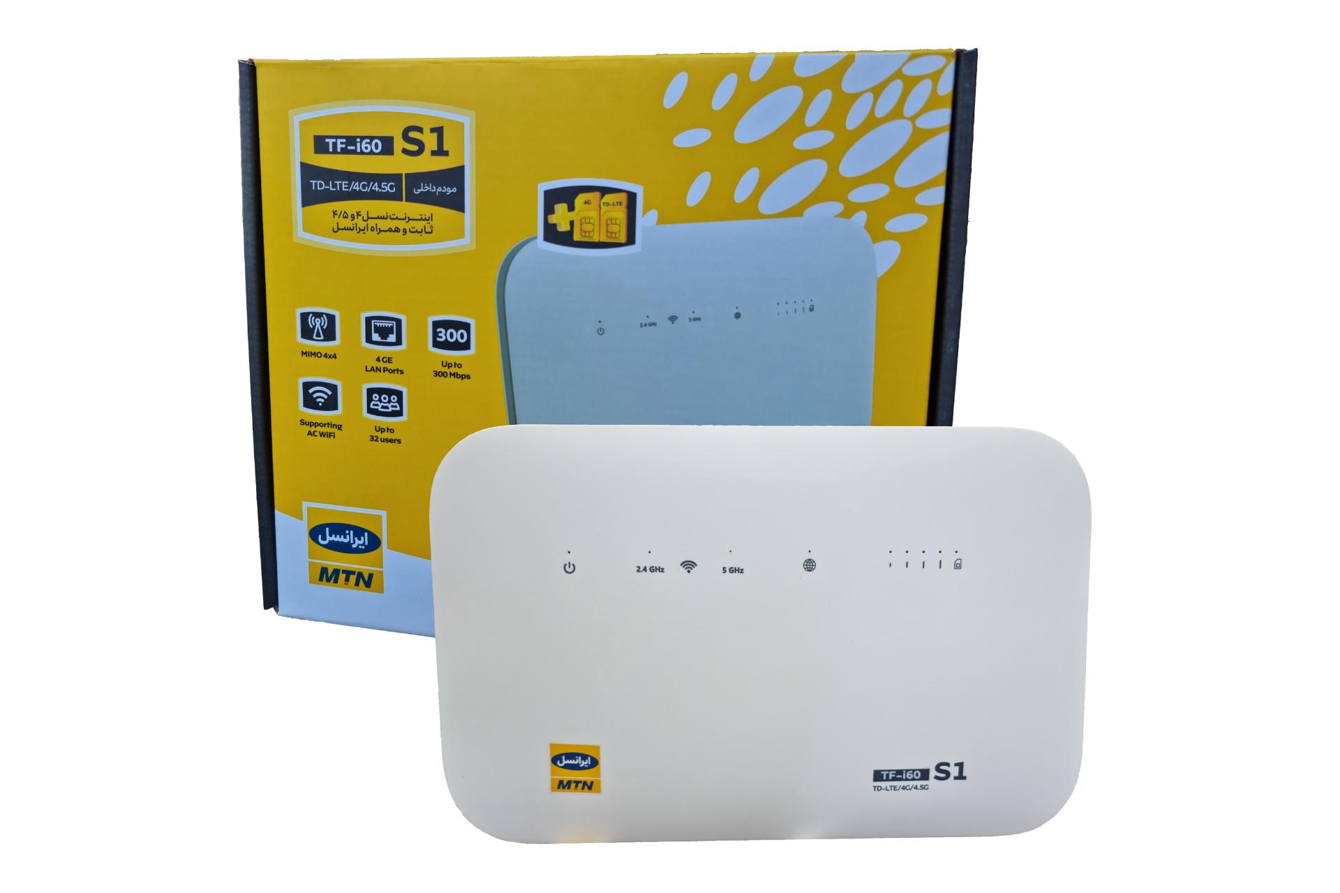 مودم و روتر سیم‌ کارتی ایرانسل Irancell TFi60-S1 به همراه جعبه