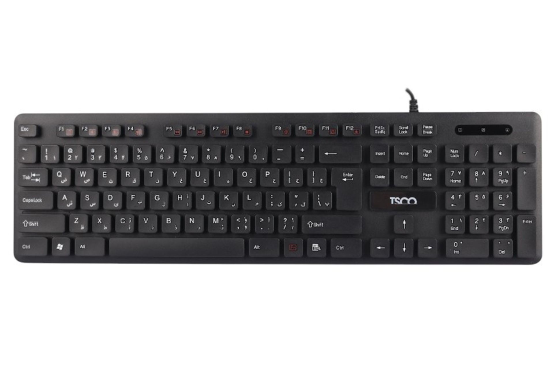 نمای بالا و دکمه های کنترل کیبورد تسکو TK 8045