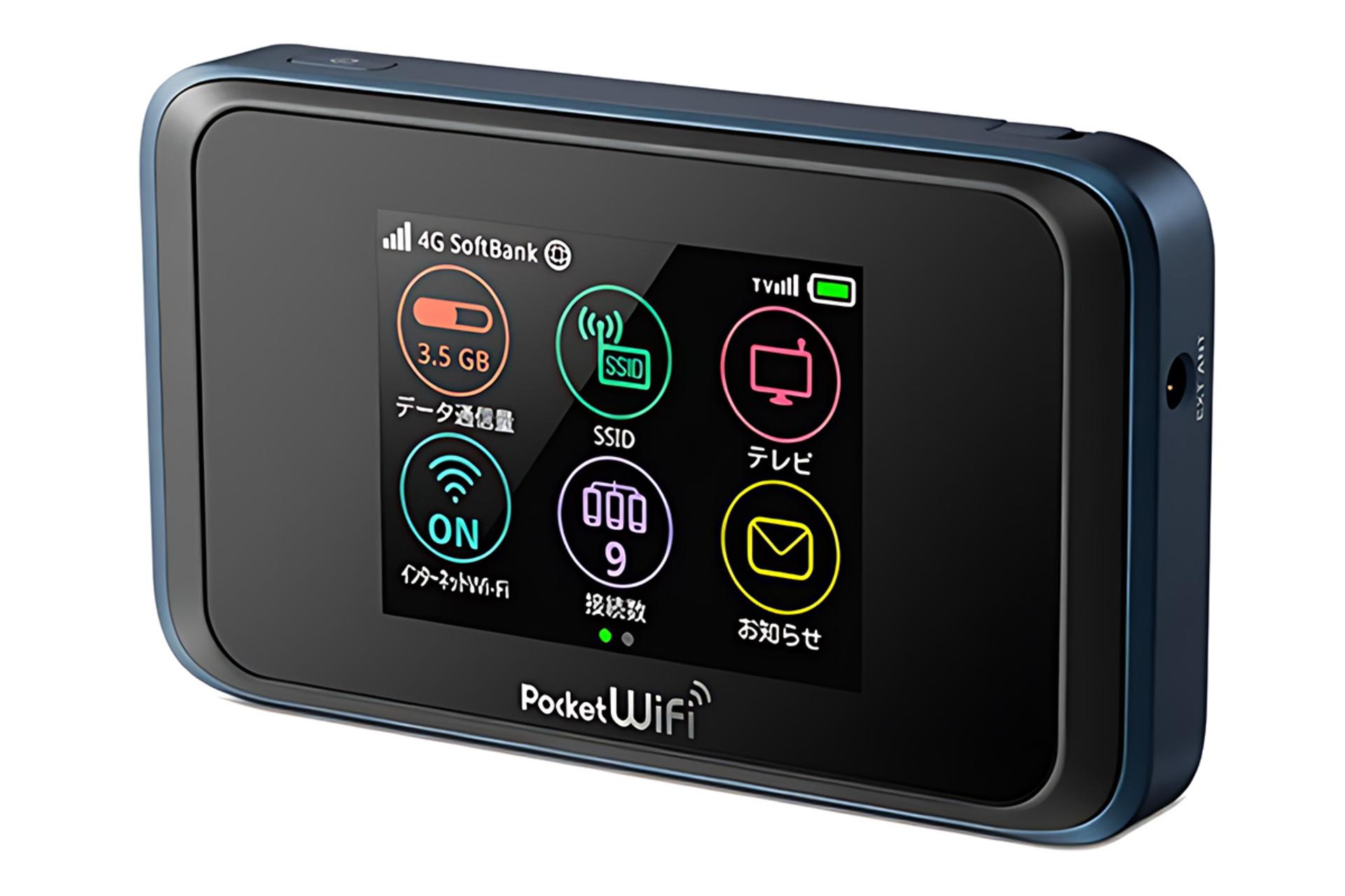 نمای کناری مودم و روتر سیم‌ کارتی هواوی Huawei 502HW