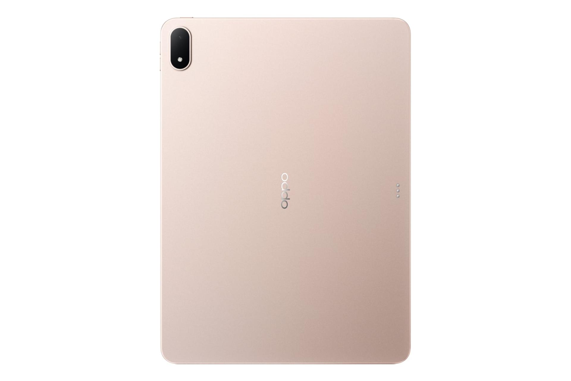 نمای پنل پشت تبلت اوپو پد 4 پرو / Oppo Pad 4 Pro با نمایش لوگو و دوربین رنگ رز گلد