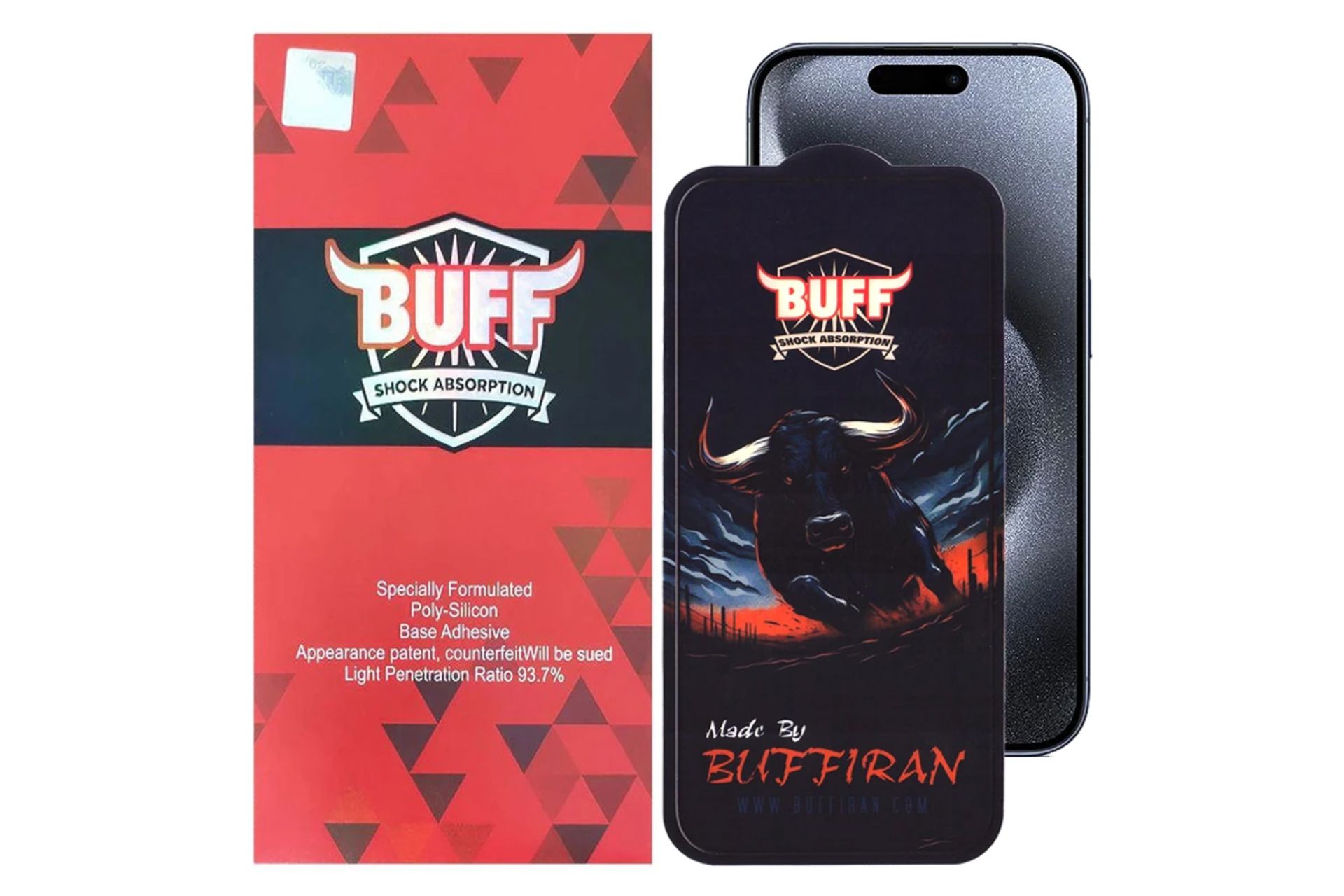 محافظ صفحه نمایش گوشی بوف مدل BullRun Crystal Pro مناسب اپل iPhone 15 Pro