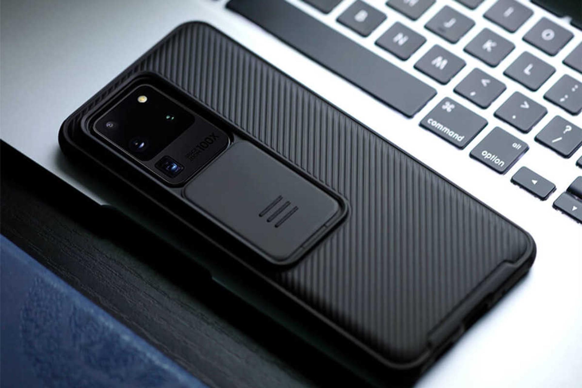 نمای بالای قاب گوشی نیلکین مدل CamShield Pro مناسب سامسونگ Galaxy S20 Ultra 