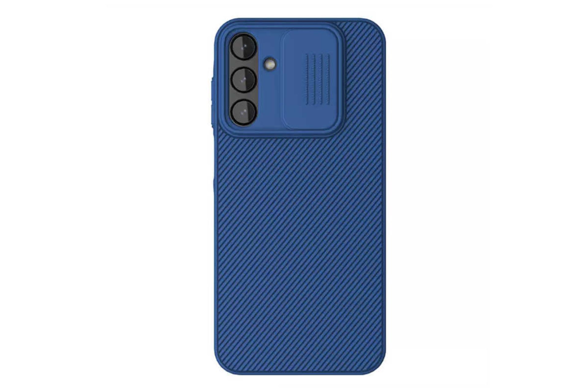 نمای پشت چپ قاب گوشی نیلکین مدل CamShield مناسب سامسونگ Galaxy A25 رنگ آبی