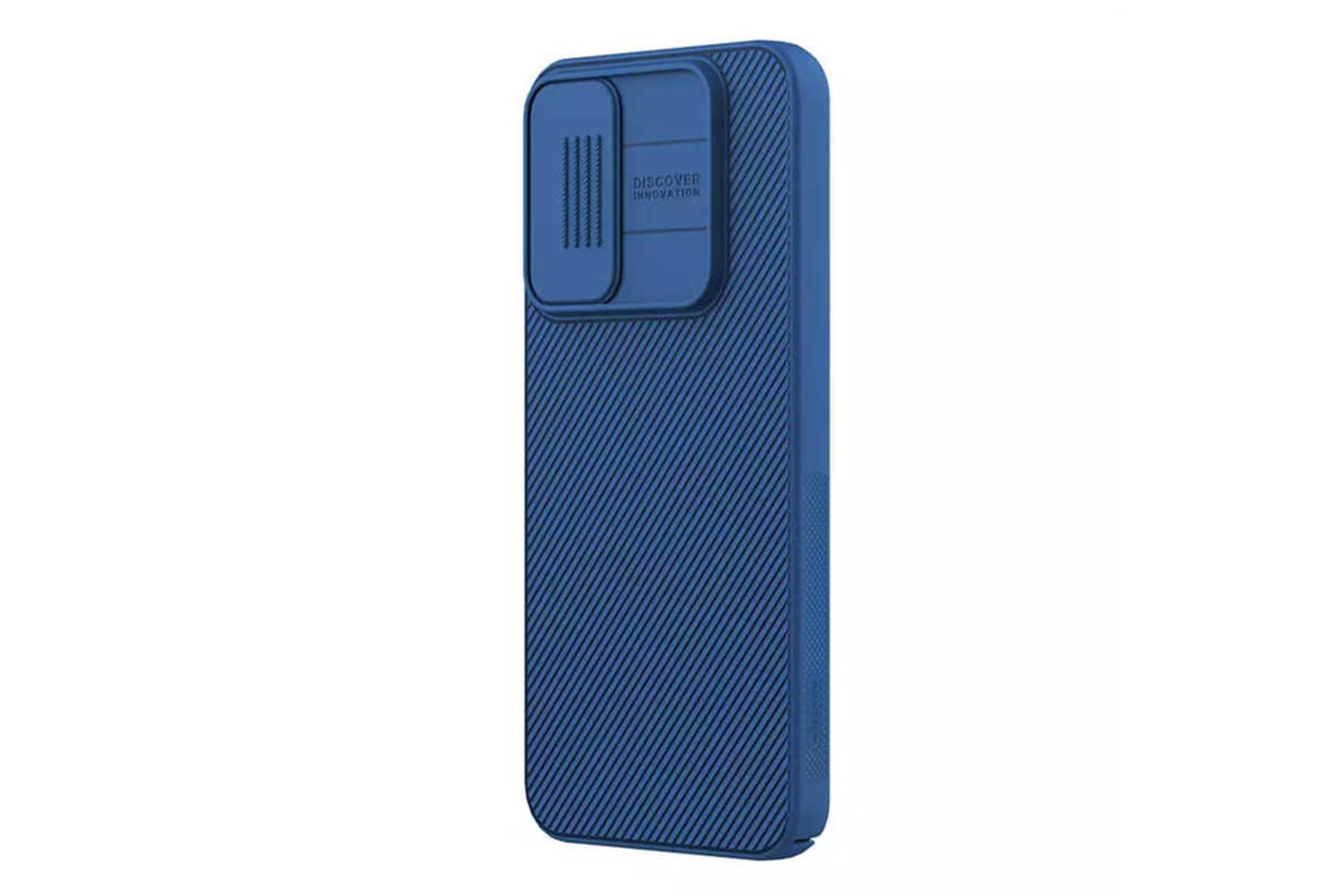 نمای سمت چپ قاب گوشی نیلکین مدل CamShield مناسب سامسونگ Galaxy A15 4G / 5G رنگ آبی