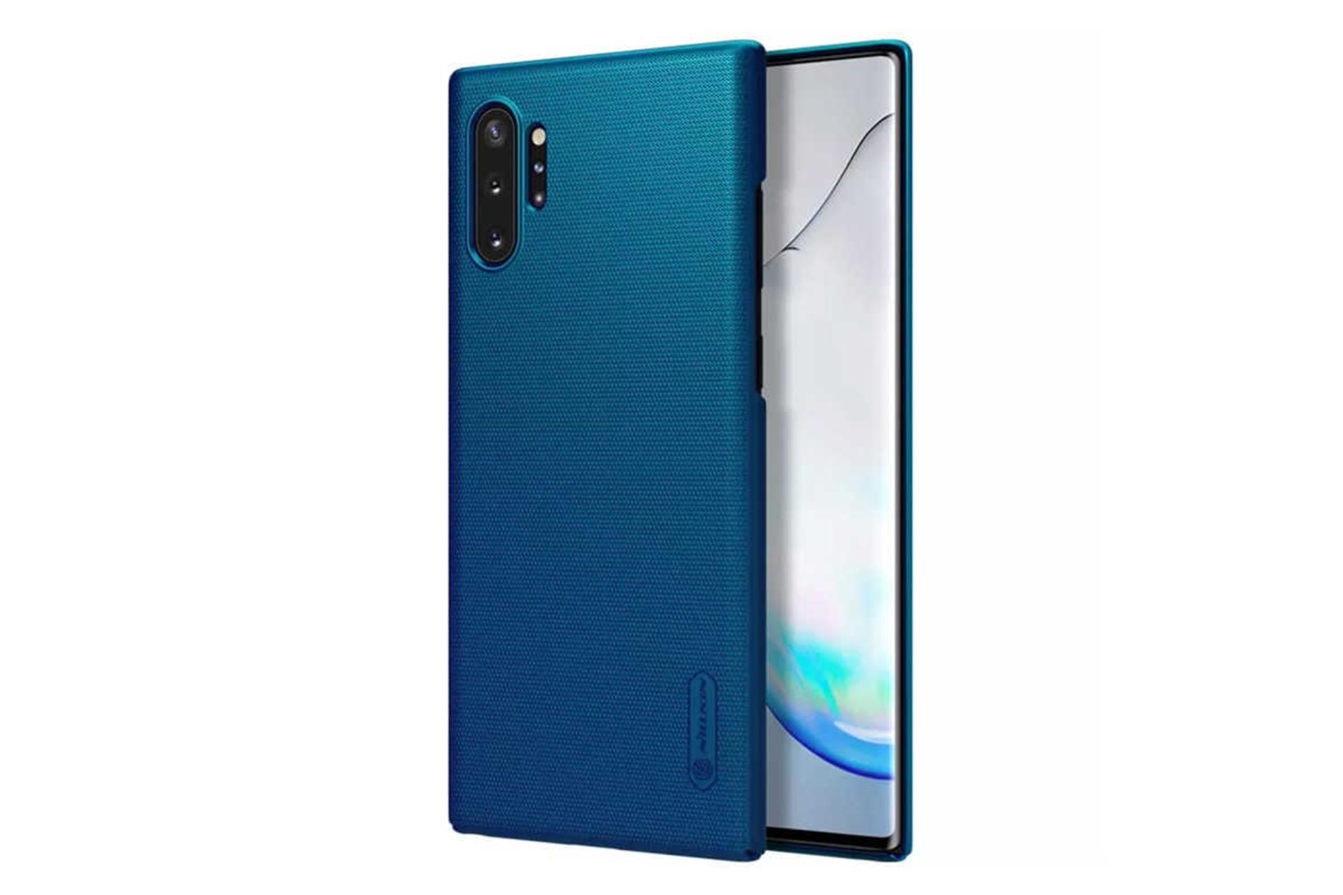 نمای سمت راست قاب گوشی نیلکین مدل Super Frosted Shield مناسب سامسونگ Galaxy Note10+ رنگ آبی