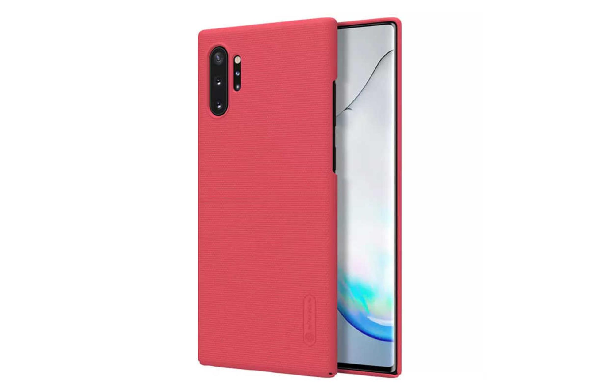 نمای سمت راست قاب گوشی نیلکین مدل Super Frosted Shield مناسب سامسونگ Galaxy Note10+ رنگ قرمز