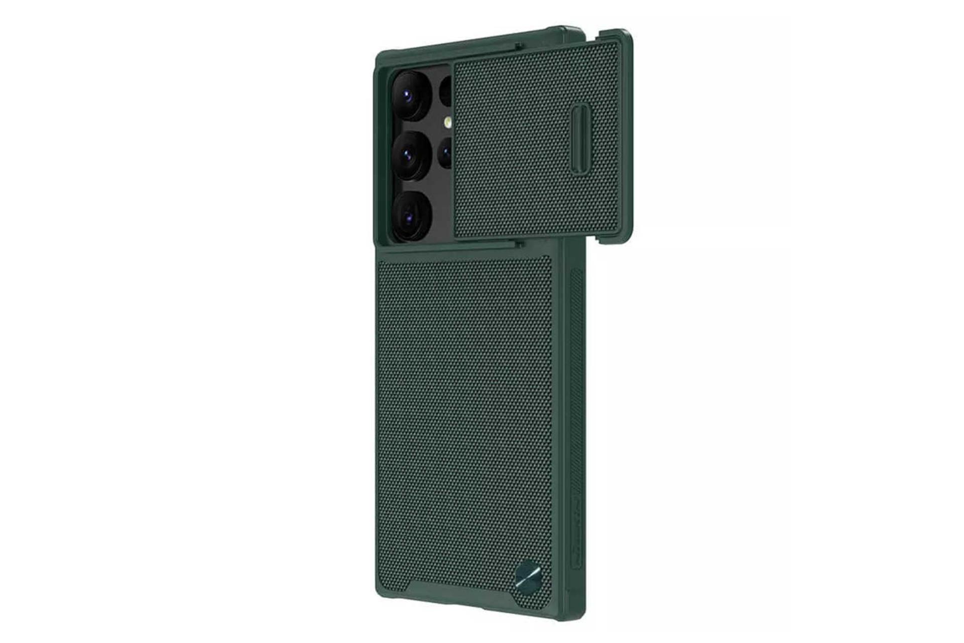 نمای سمت راست قاب گوشی نیلکین مدل Textured مناسب سامسونگ Galaxy S23 Ultra رنگ سبز