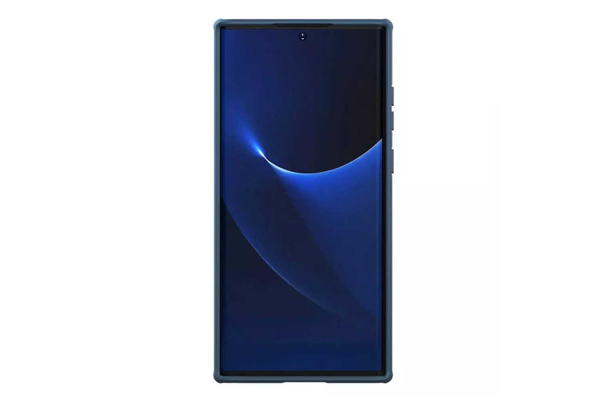 نمای جلوی قاب گوشی نیلکین مدل Super Frosted Shield Pro مناسب سامسونگ Galaxy S22 Ultra رنگ آبی