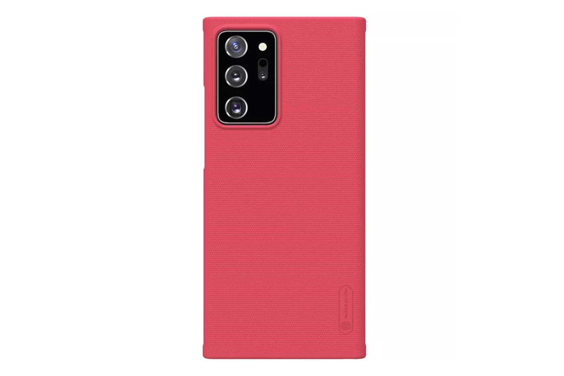 نمای پشت قاب گوشی نیلکین مدل Super Frosted Shield مناسب سامسونگ Galaxy Note20 Ultra رنگ قرمز