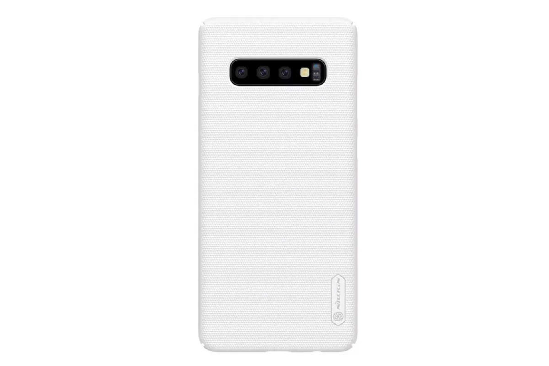 نمای پشت قاب گوشی نیلکین مدل Super Frosted Shield مناسب سامسونگ Galaxy S10 Plus رنگ سفید