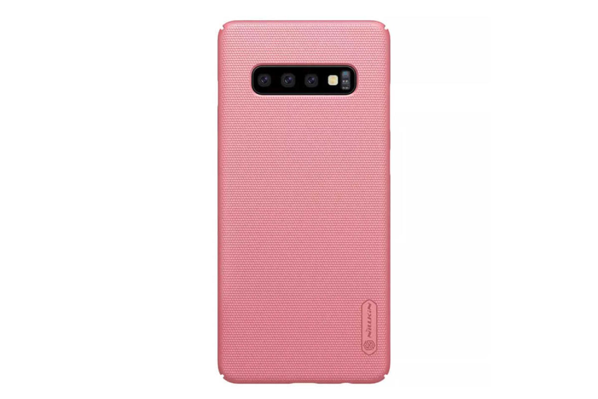نمای پشت قاب گوشی نیلکین مدل Super Frosted Shield مناسب سامسونگ Galaxy S10 Plus رنگ صورتی