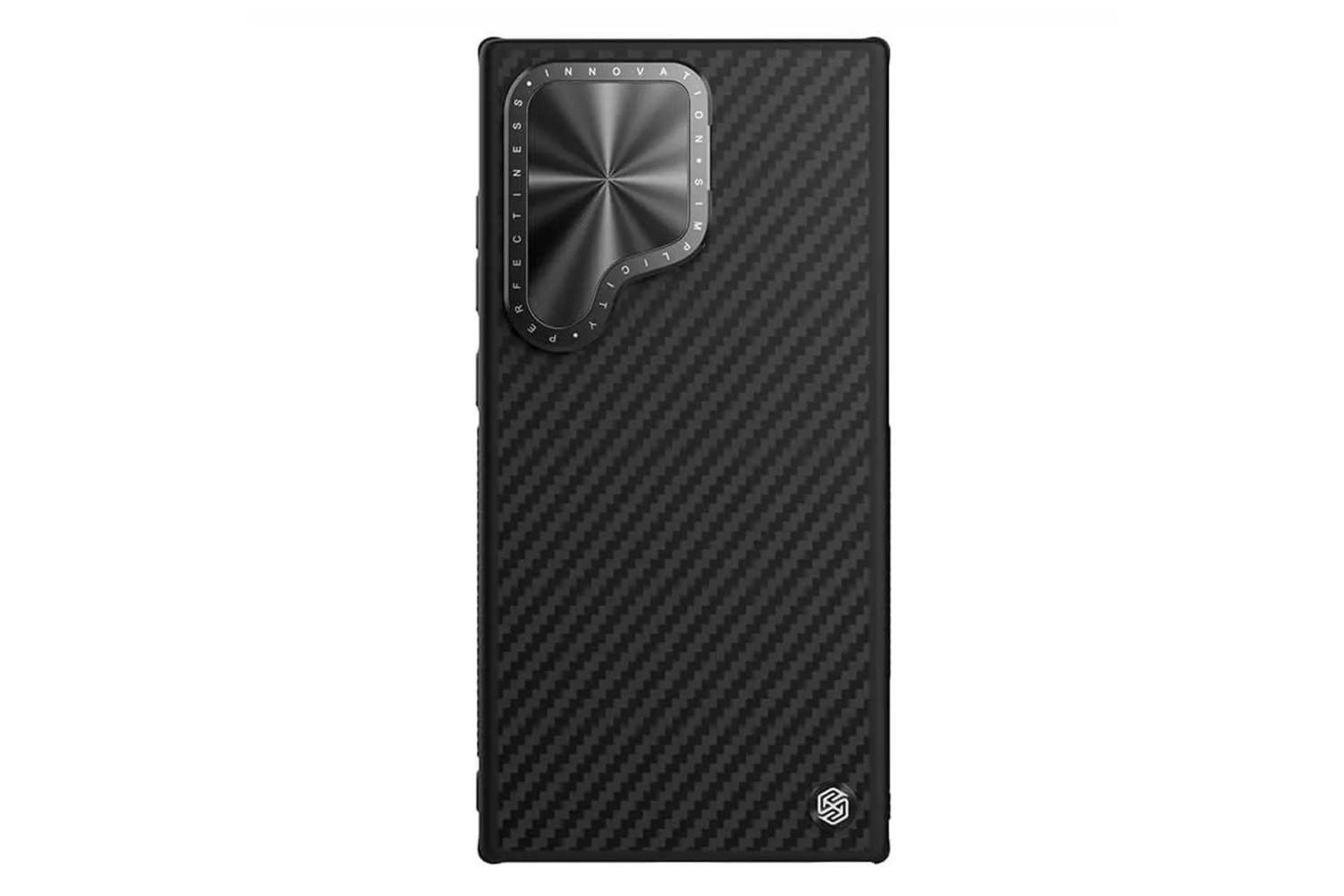 نمای پشت قاب گوشی نیلکین مدل CarboProp مناسب سامسونگ Galaxy S24 Ultra رنگ مشکی