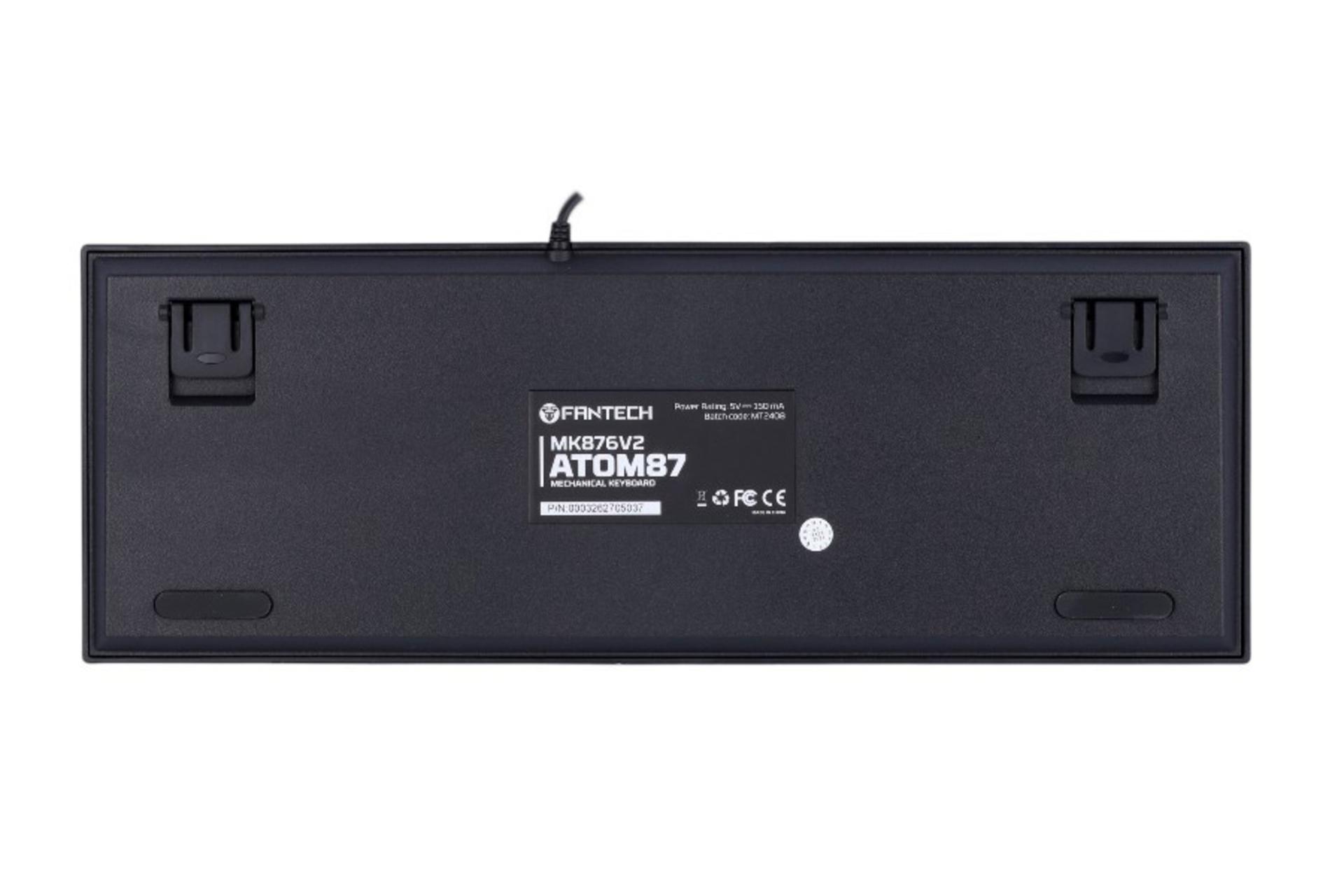 نمای پشت و بدنه کیبورد فنتک MK876V2 ATOM87 RGB