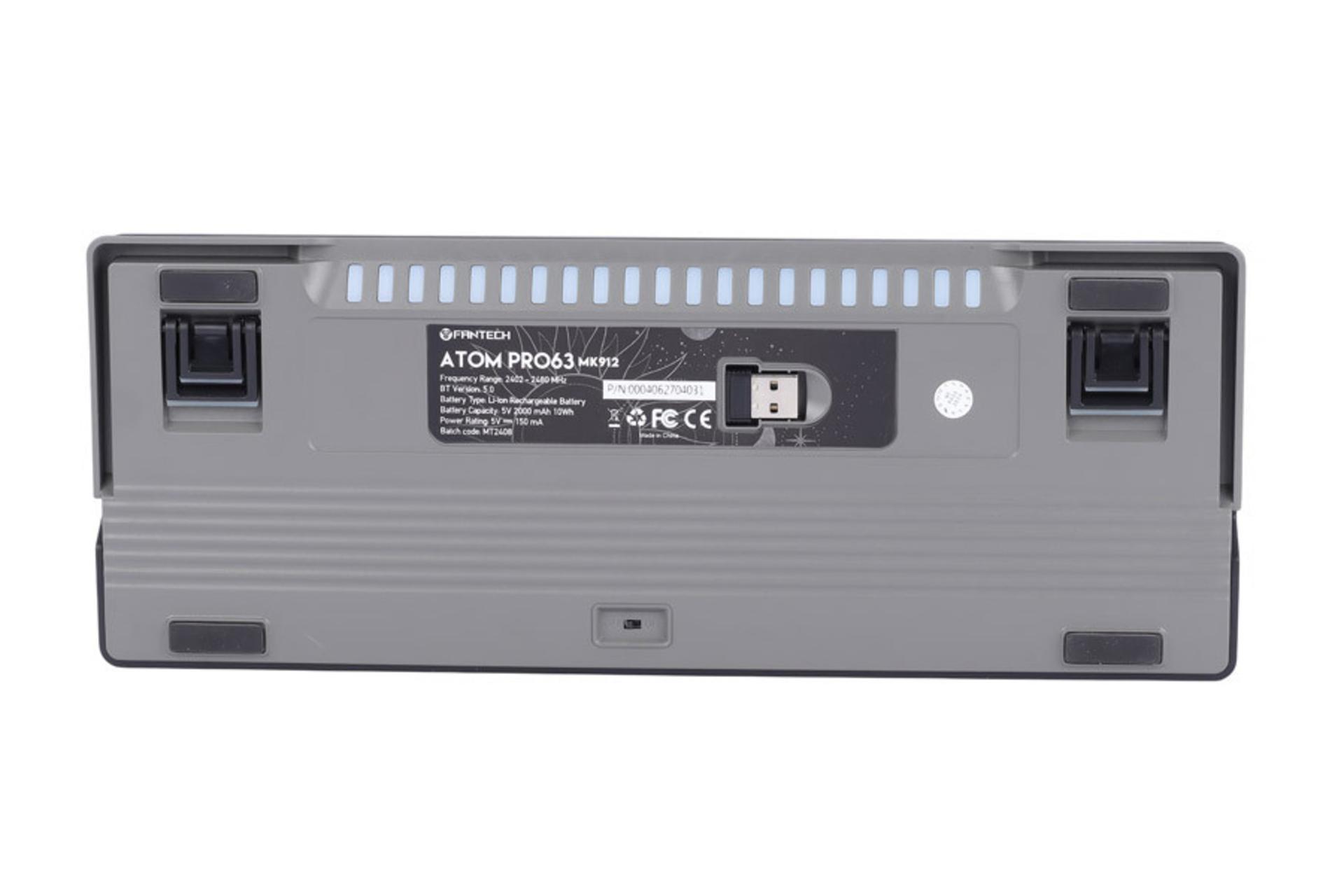 نمای پشت و بدنه کیبورد فنتک ATOM PRO63 MK912