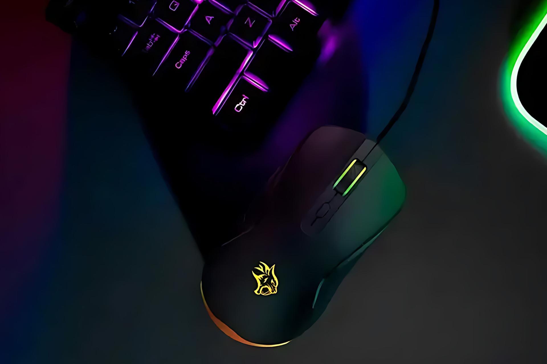 ابعاد ماوس پرودو Porodo PDX322 کنار کیبورد