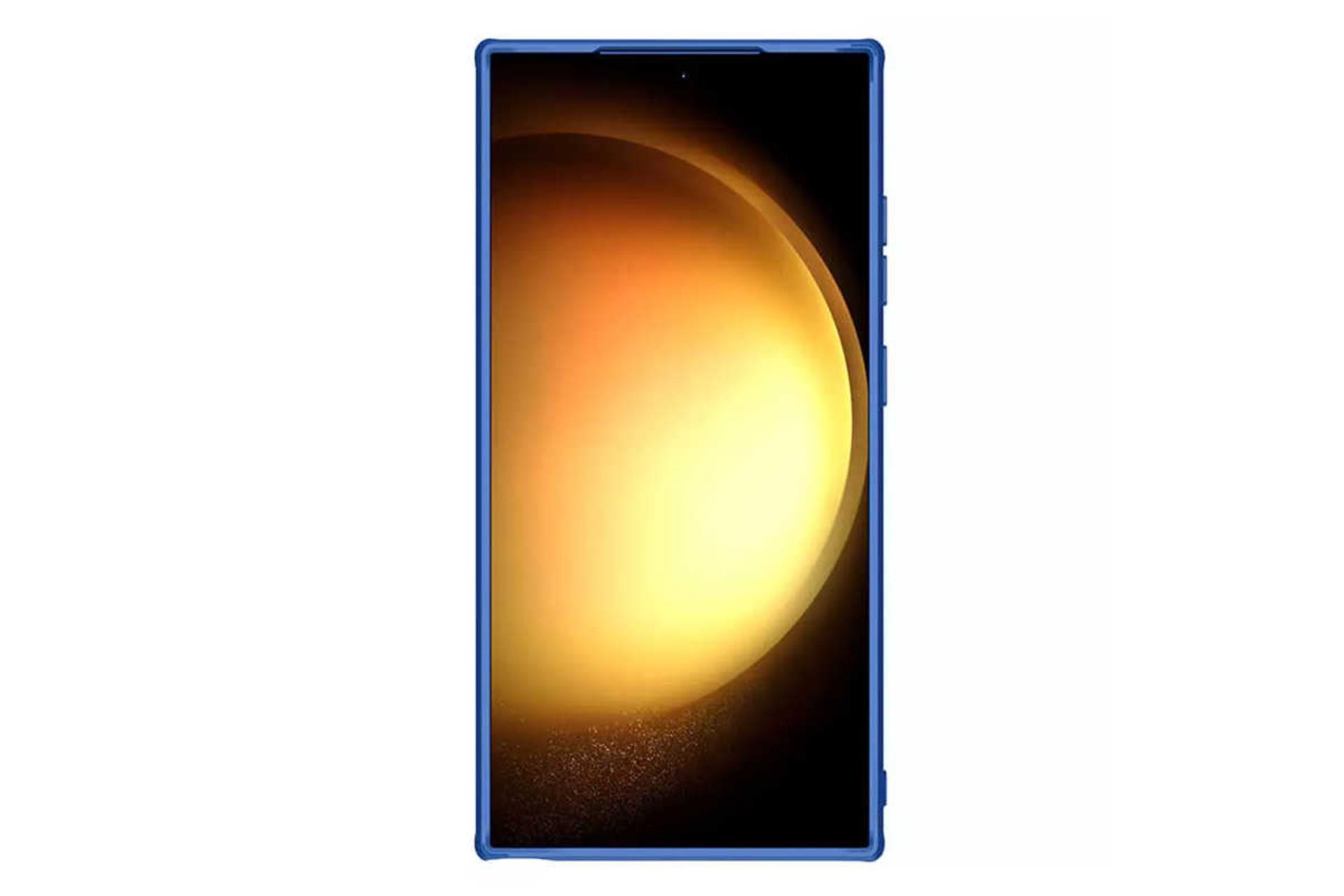 نمای بالای نمای پشت قاب گوشی نیلکین مدل CamShield Pro مناسب سامسونگ Galaxy S24 Ultra رنگ آبی