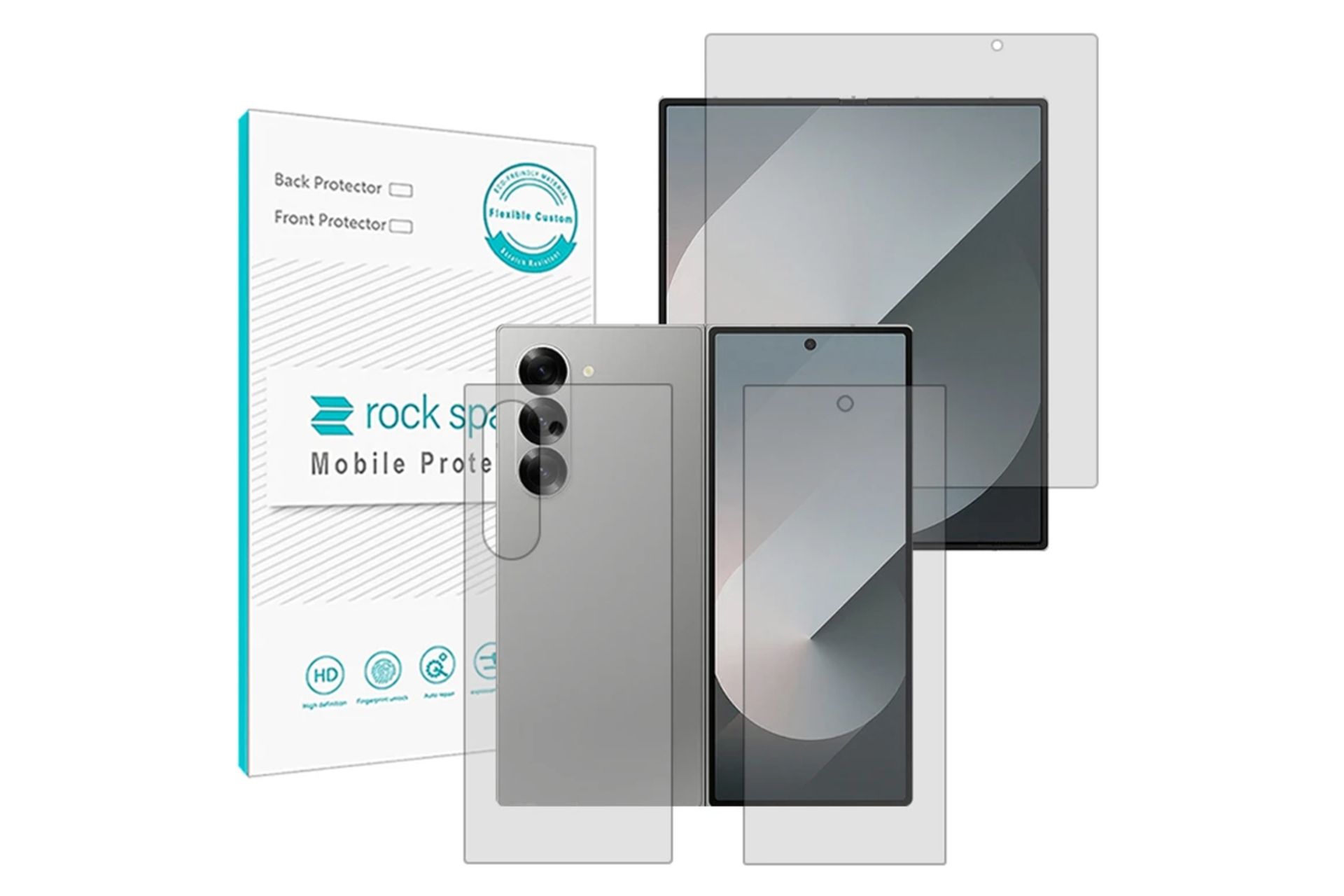 محافظ صفحه نمایش گوشی راک اسپیس مدل HyGEL مناسب سامسونگ Galaxy Z Fold6 به همراه محافظ پشت گوشی